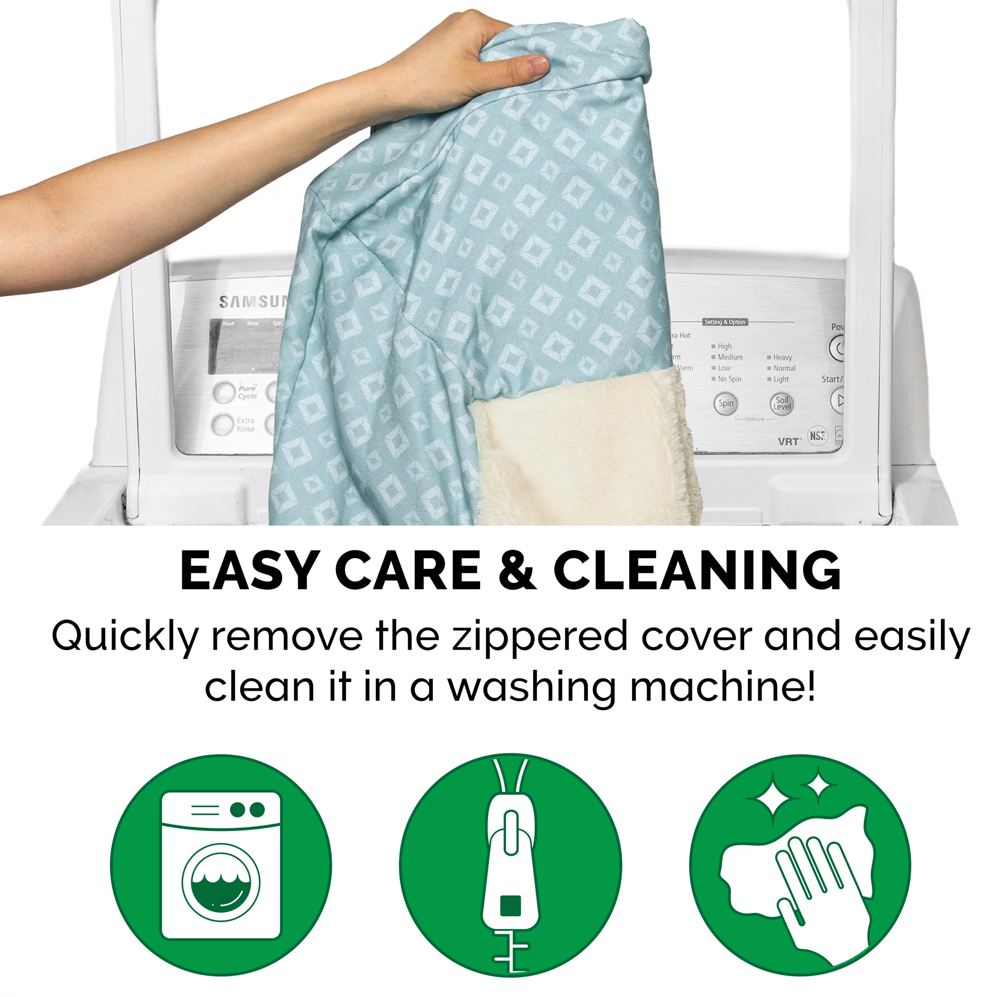 FurHaven Pet Products Plush Fur & Diamond Print Nest-Top Orthopedic Sofa-Style Pet Bed for Dogs & Cats - Aqua, Medium