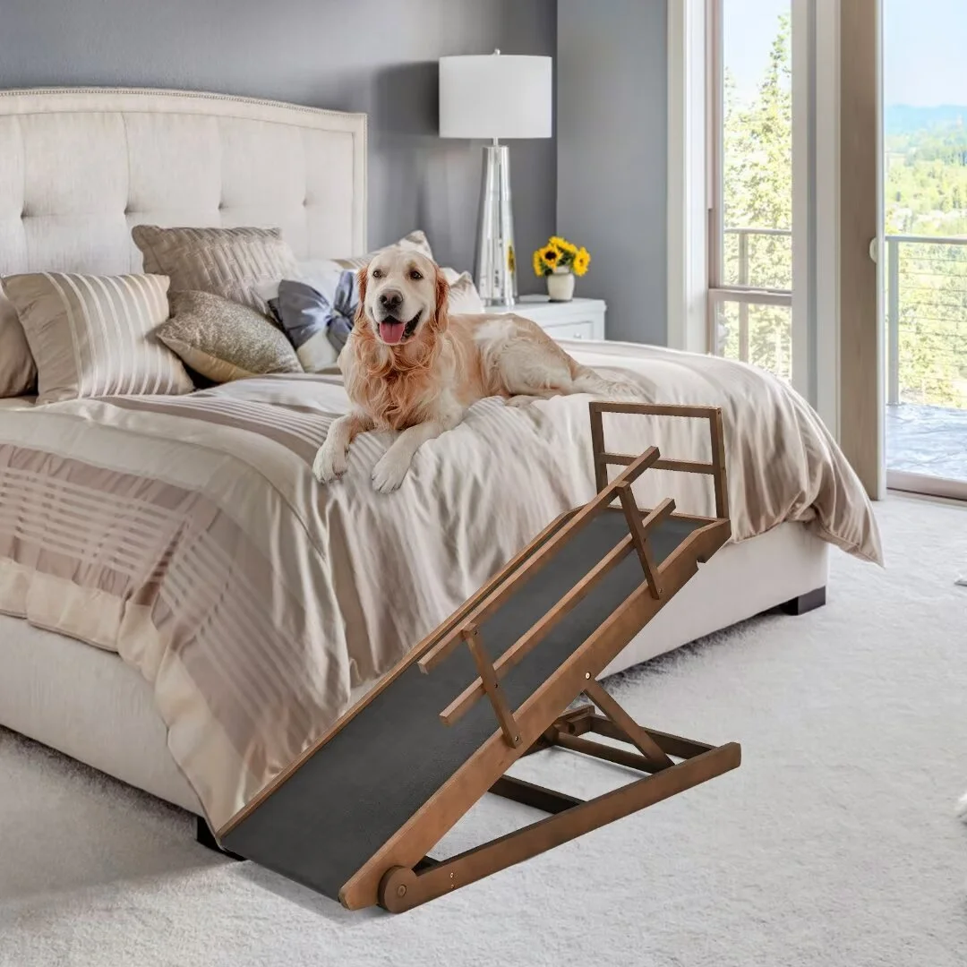 Docred Dog Ramp,6 Level Adjustable Folding Pet Ramp for Bed, Couch,SUV - High Traction Portable Paw Ramps,Great for Small & Large Old Dogs & Cats, Supports up to 250 lbs, 47