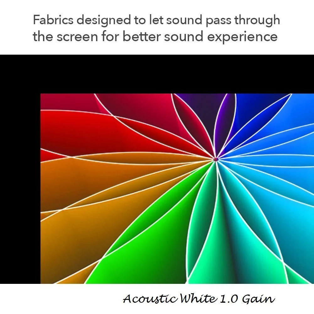 QualGear 92-Inch Fixed Frame Projector Screen, 16:9 4K HD High Definition 1.0 Gain Acoustic White (QG-PS-FF6-169-92-A)