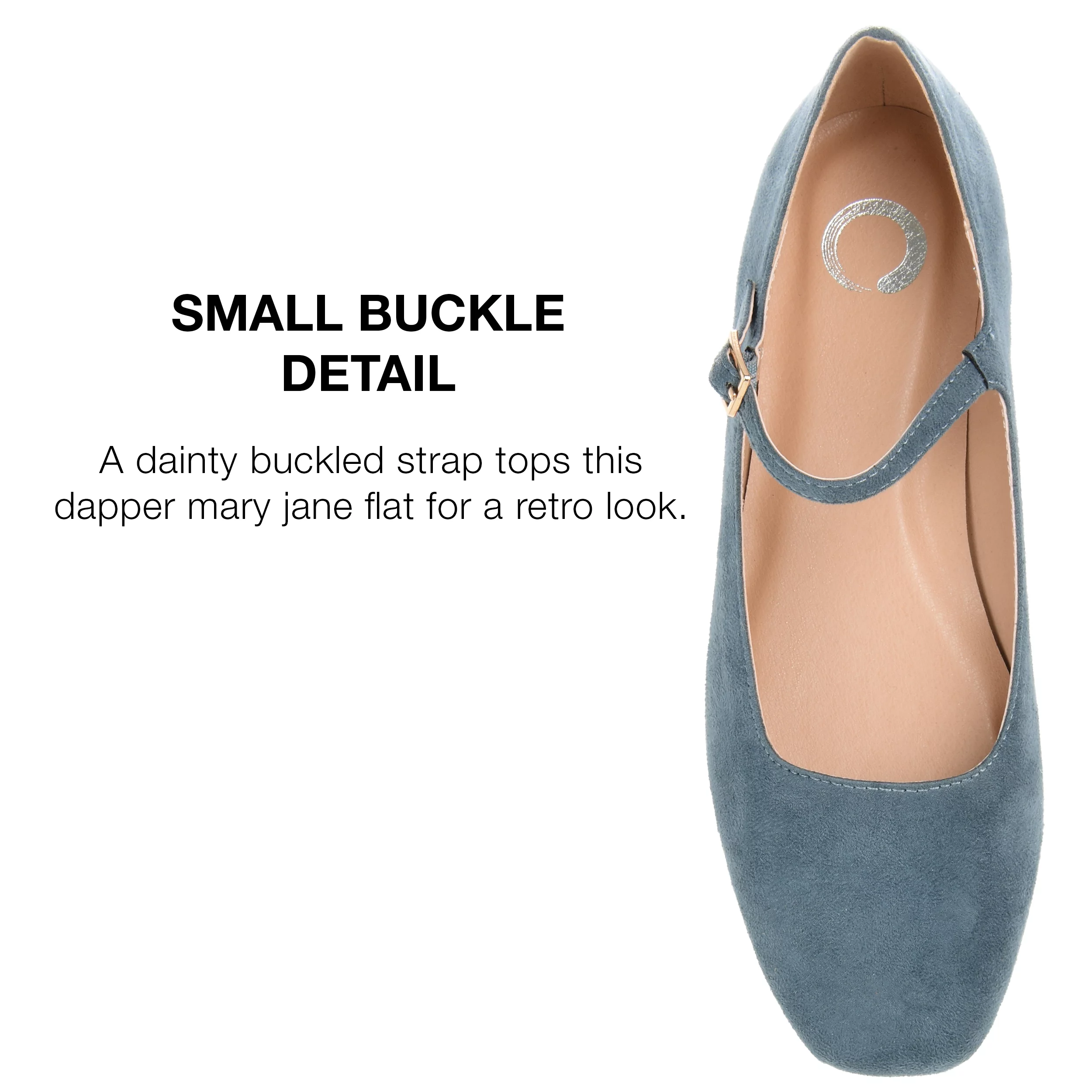 Journee Collection Women's Carrie Buckle Square Toe Mary Jane Flats