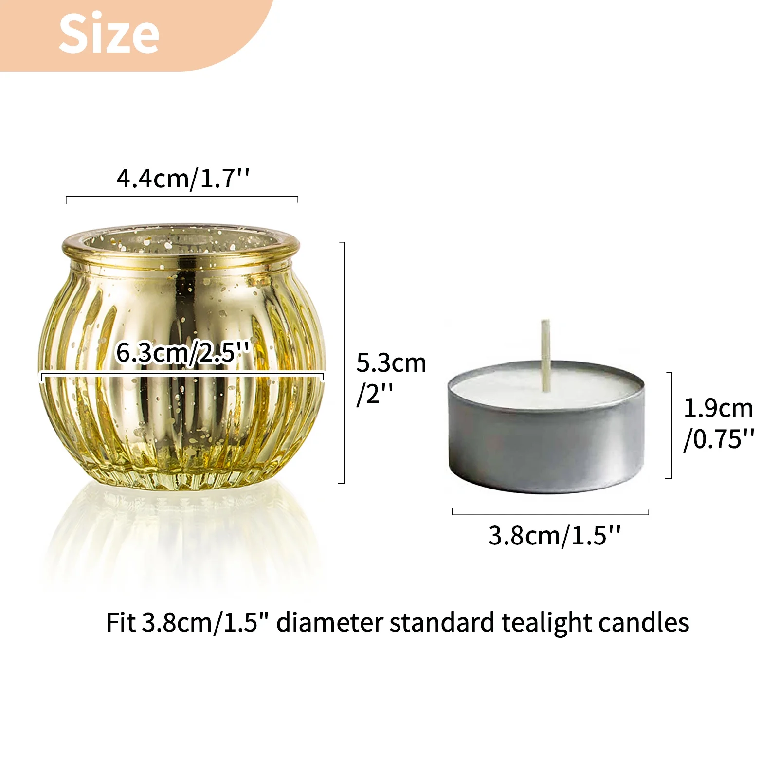 Nuptio Tea Light Candle Holders Set of 12 Gold Glass Pumpkin Tealight Holder Ribbed Votive Bulk Christmas Thanksgiving Decorations Wedding Party Living Room Table Centrepieces
