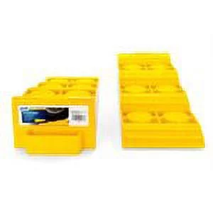 Camco RV Tri-Leveler | Features a 3,500 lb. Load Capacity | Storage Bag Included | 2-Pack, Yellow (44574)