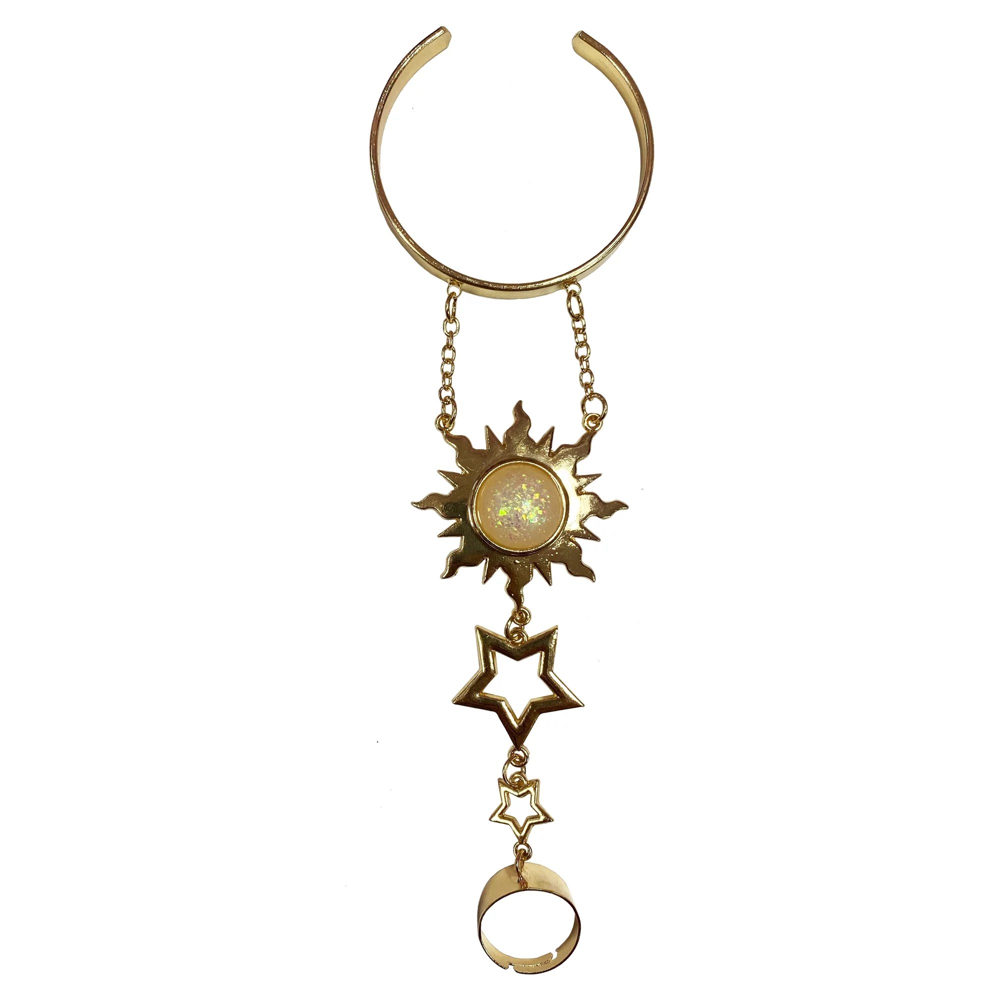 Halloween Women's Gold Tone Celestial Sun Hand Bracelet, By Way to Celebrate