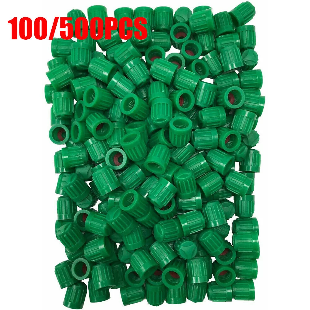 N2 Nitrogen Green Plastic Tire Wheel Valve Stem Caps & Seal TPMS - Heavy Duty!