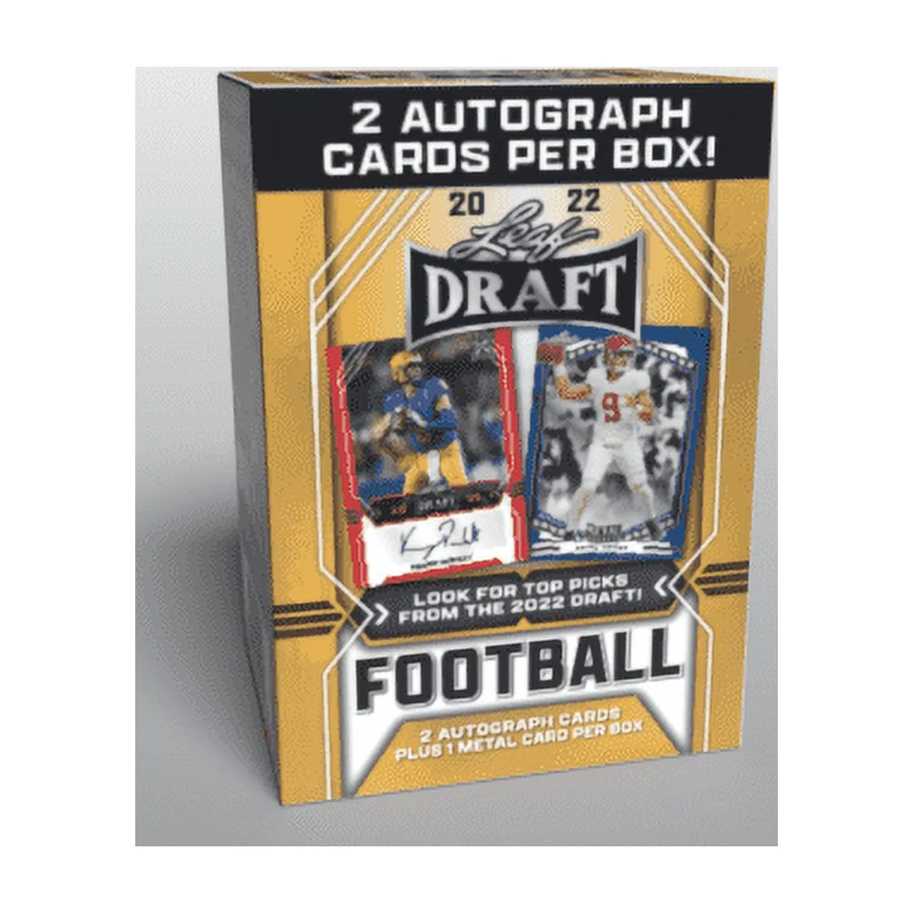 2022 Leaf Draft & Prospect Football Blaster - 1 Metal + 2 Auto Trading Cards