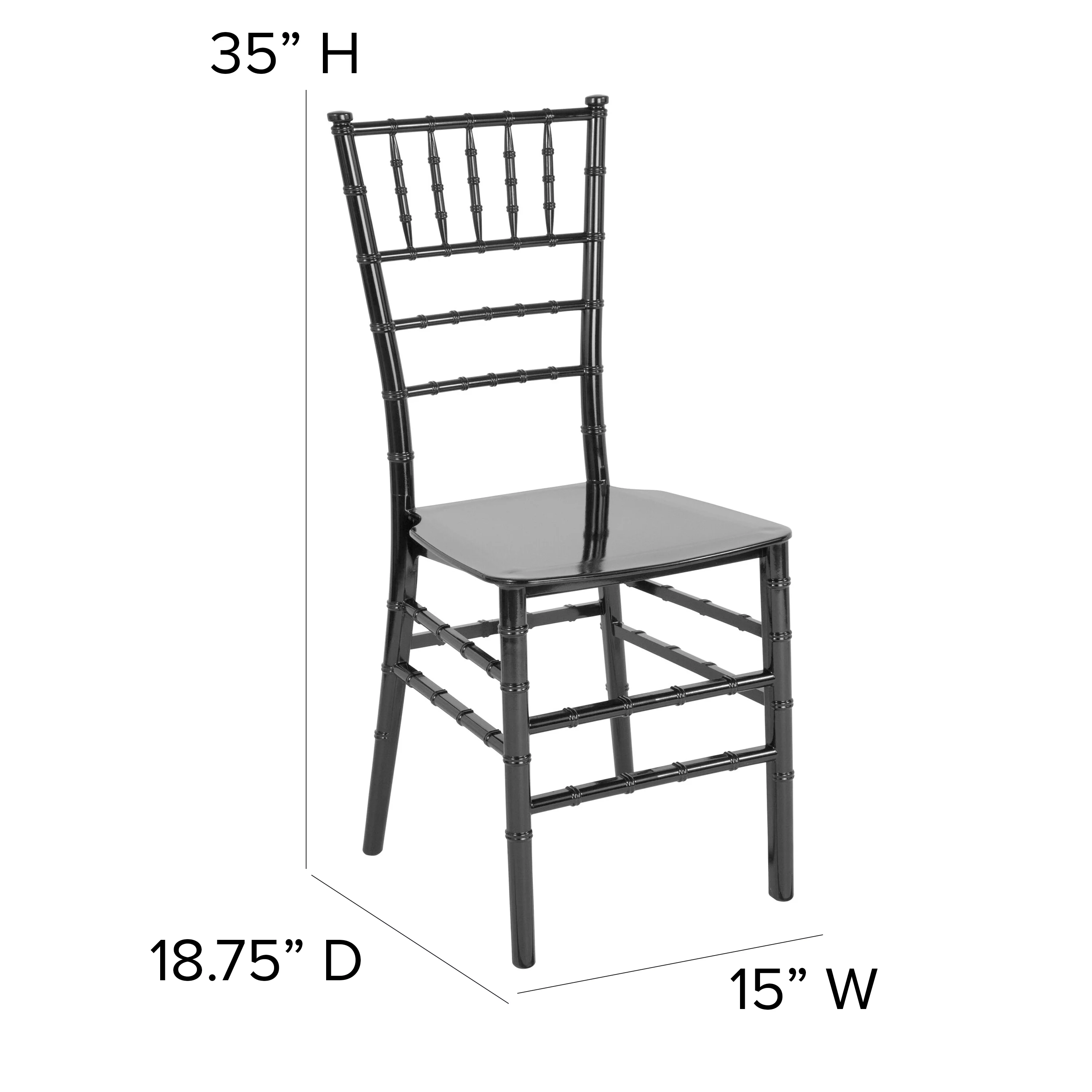 Emma + Oliver Black Stackable Resin Chiavari Chair