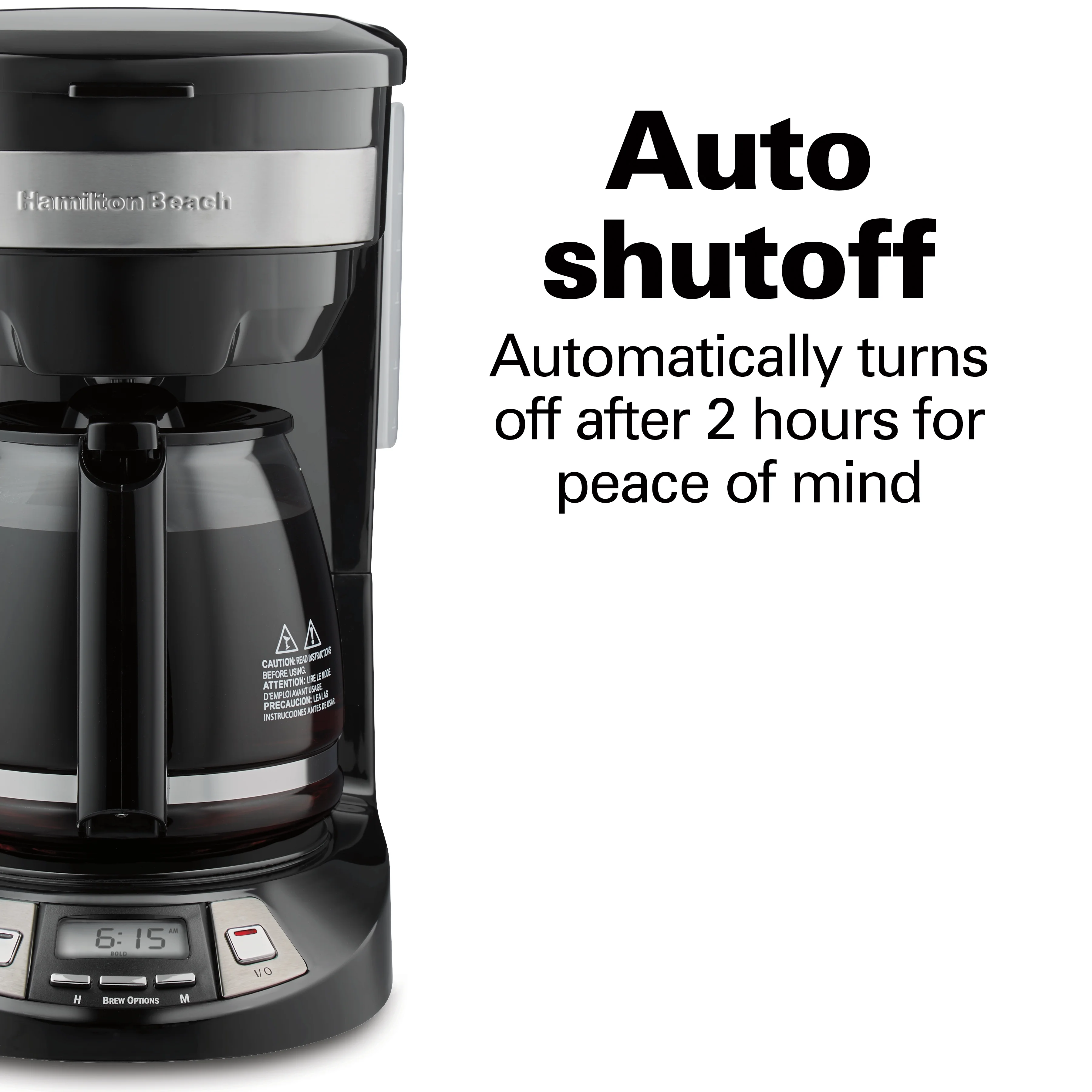 Hamilton Beach Programmable Coffee Maker, 12 Cup, Black with Stainless Accents, Model 46292