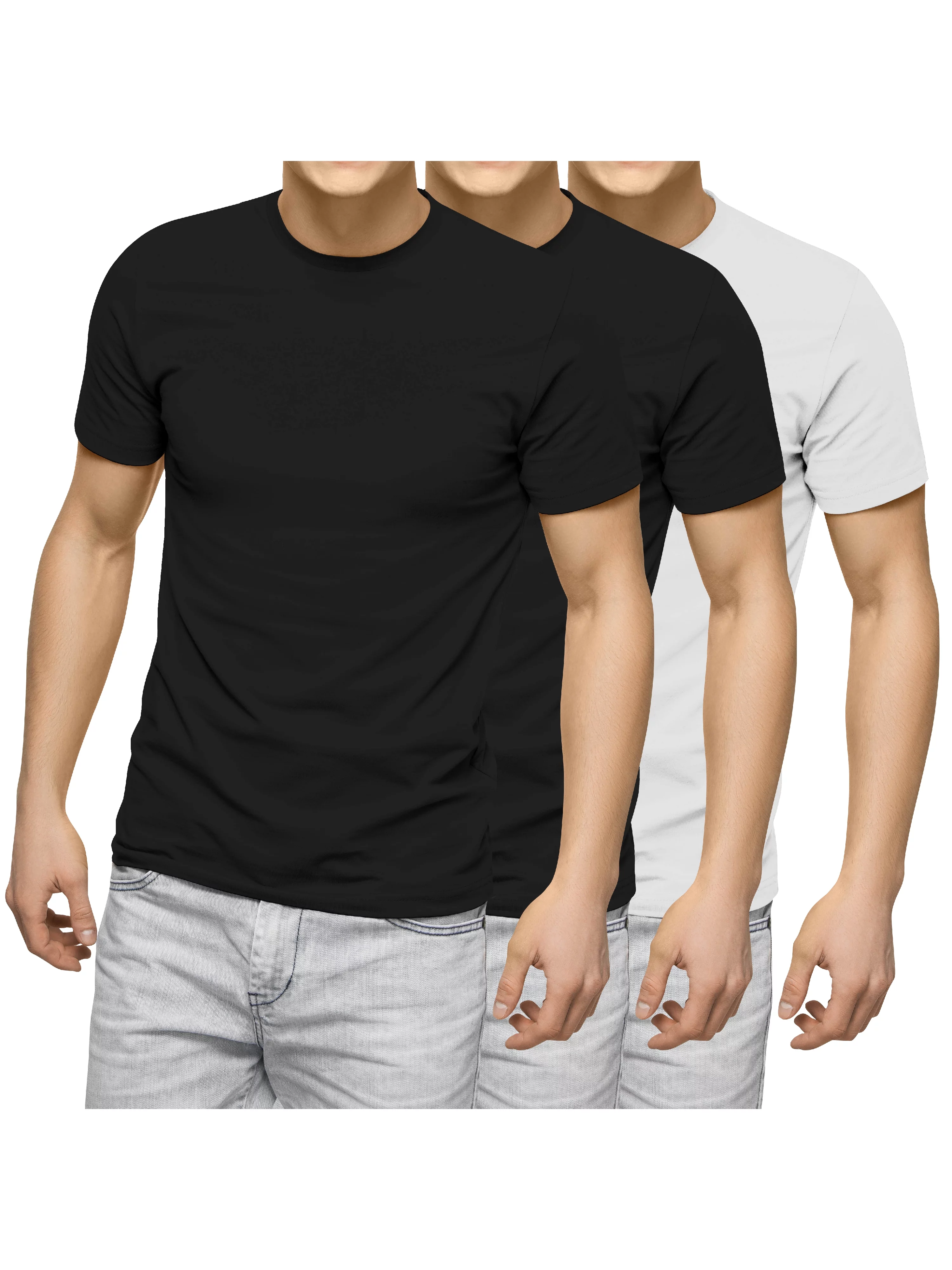 Ma Croix Mens Essentials Crew Neck Short Sleeve T-Shirts Lightweight Everyday Tee 3-Pack