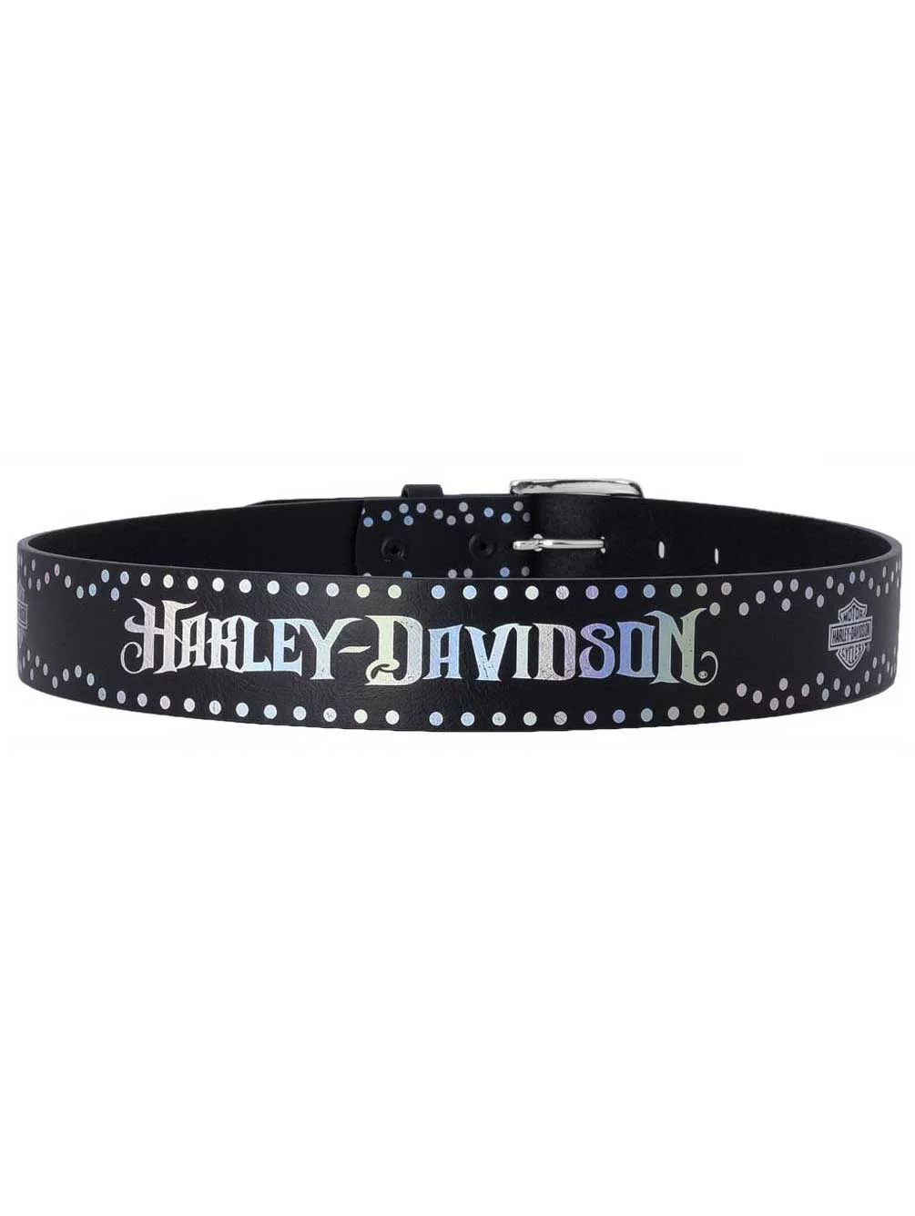 Harley-Davidson Women's Luminess Genuine Leather Belt, Polished Nickel (L), Harley Davidson