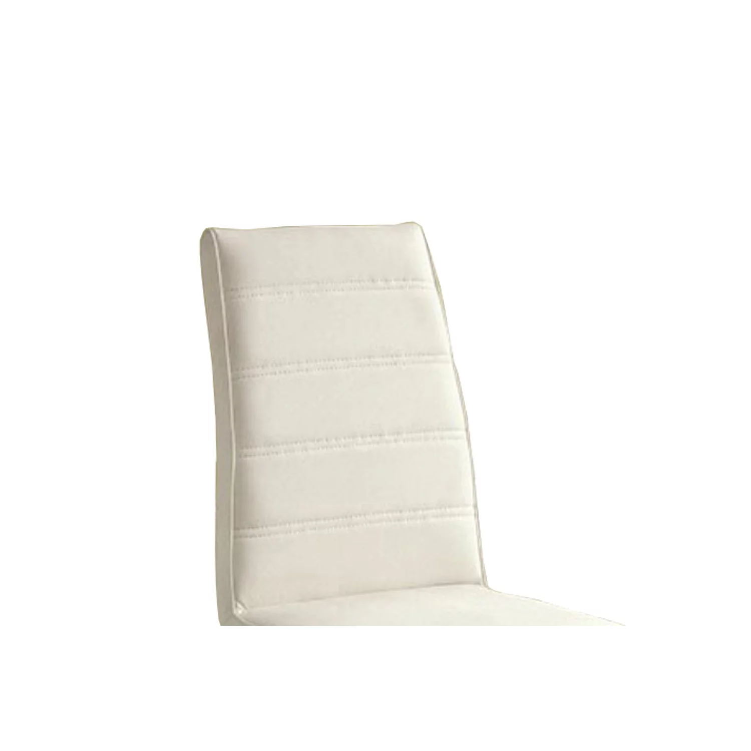 Benzara Mauna Contemporary Side Chair with Steel Tube,White - Set of Two