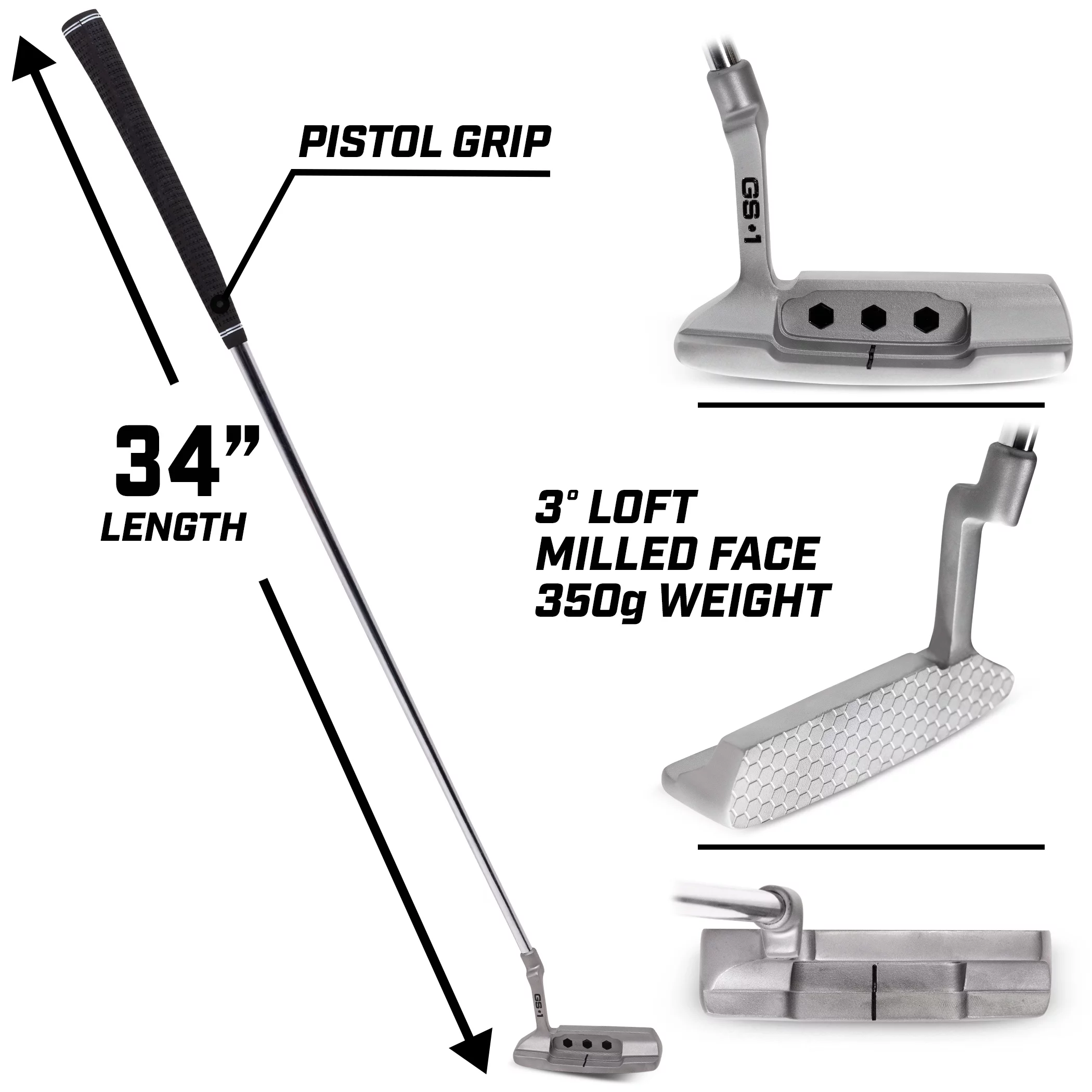 GoSports GS1 Tour Golf Putter - 34