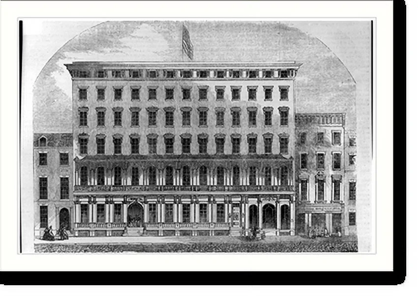 Historic Framed Print, View of the Girard House, Philadelphia, 17-7/8