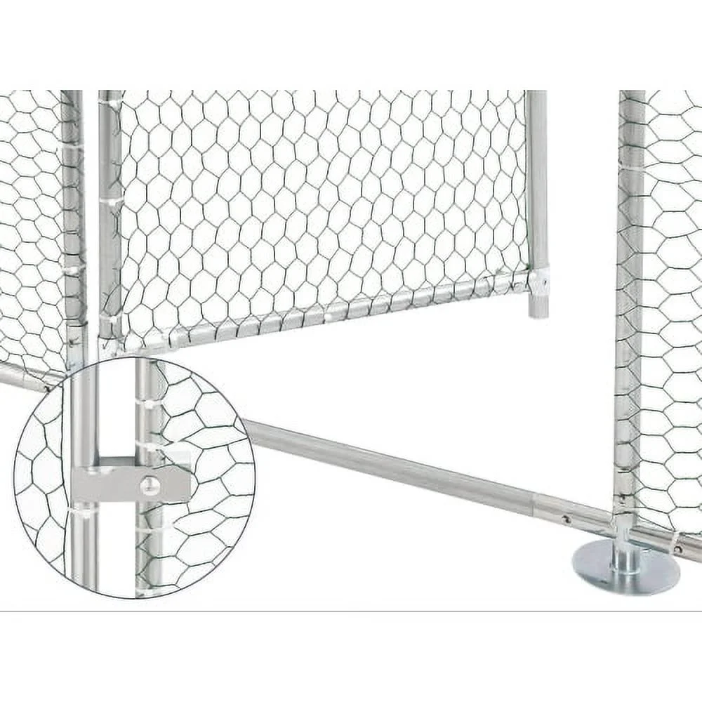 Large Metal Chicken Coop, Walk-in Chicken Run, Galvanized Wire Poultry Chicken Hen Pen Cage, Rabbits Duck Cages with Waterproof and Anti-Ultraviolet Cover for Outside(10' L x 6.6' W x 6.56' H)