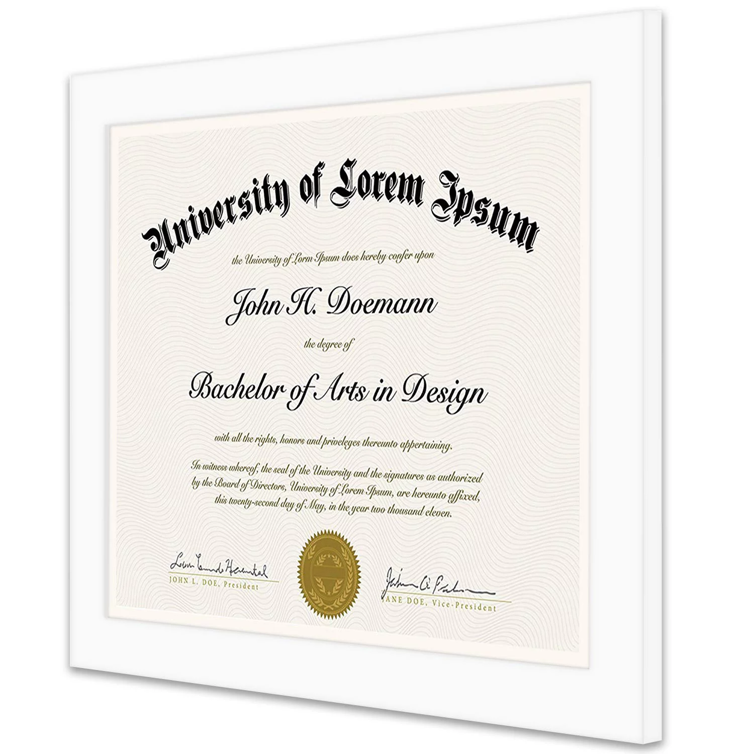 Americanflat 8.5x11 Diploma Frame in White with Shatter Resistant Glass - Horizontal and Vertical Formats for Wall and Tabletop