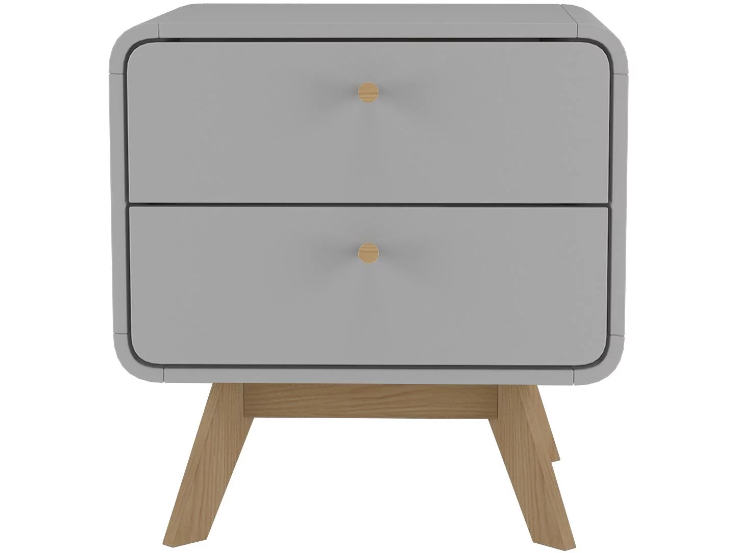 Ren Home Leva Scandinavian 2 Drawer Nightstand, Gray