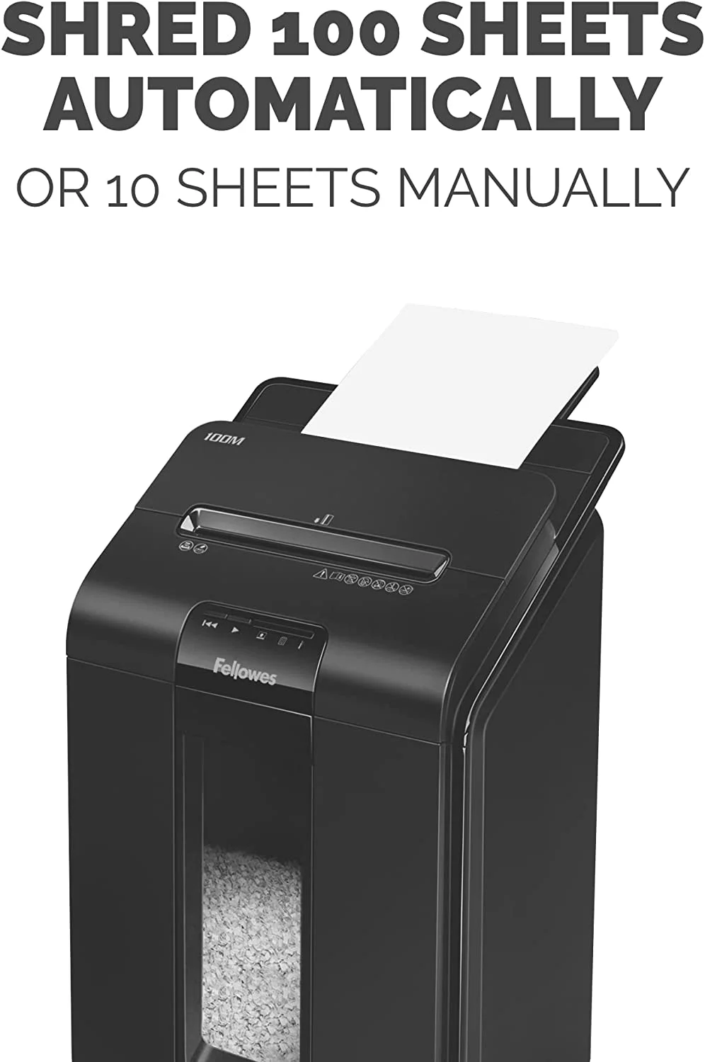 LILIUPENG AutoMax Micro-Cut 100M Commercial Office Auto Feed 2-in-1 Paper Shredder with 100-Sheet Capacity