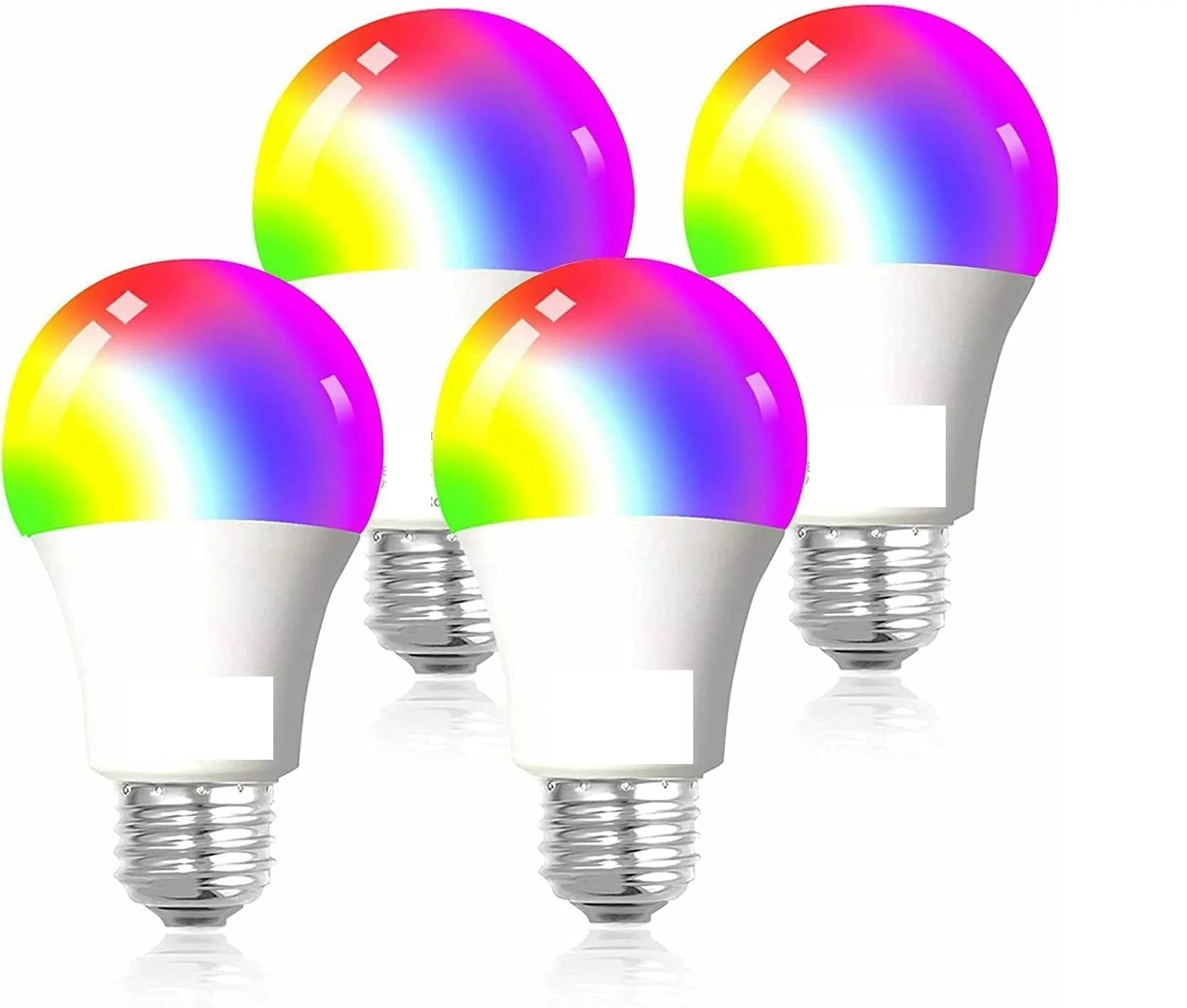 4 Pack Wi-Fi Light Bulbs LED Multicolor 2.4GHz No Hub Required, 8W A19 E26