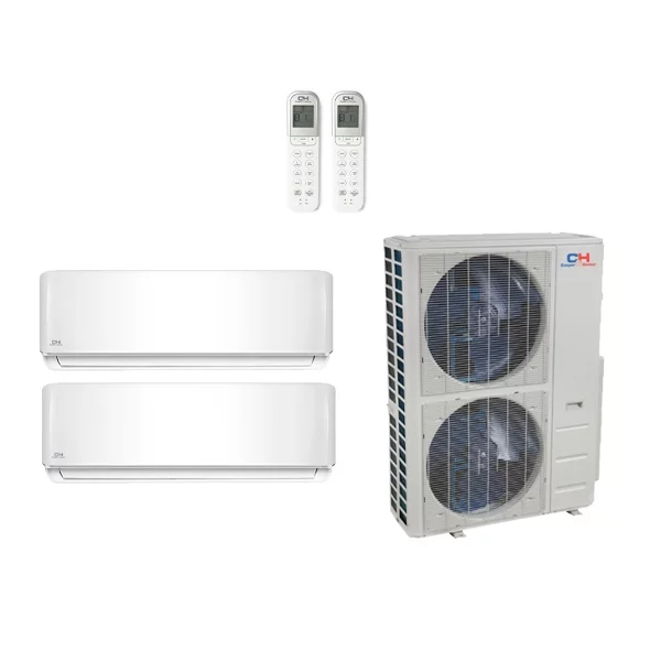 Cooper & Hunter 36,000 Btu 21.5 Seer 2-Zone Ductless Mini Split Heat Pump System - CH48MSPH230VO - (2) CH-18MSPHWM-230VI