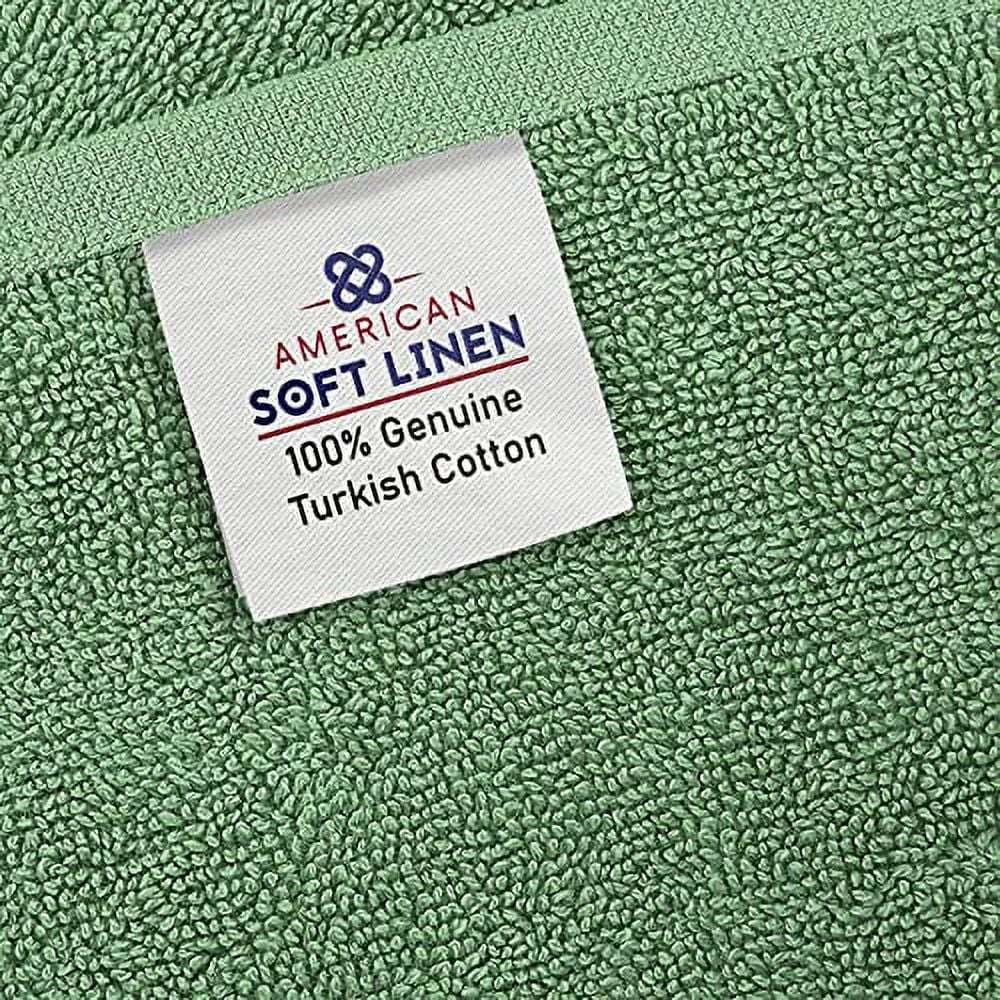 American Soft Linen Luxury Hotel & Spa Quality, Turkish Cotton, 27x54 Inches 4-Piece Bath Towel Set for Maximum Softness & Absorbency, Dry Quickly - Sage Green