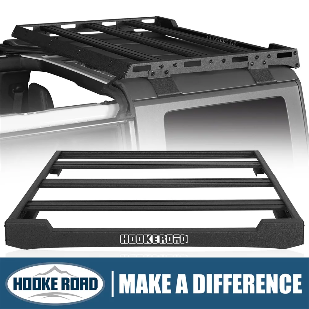 Hooke Road Roof Rack Cargo Carrier Luggage Basket Fit Ford Bronco 2021 2022 2023 4-Door Hardtops