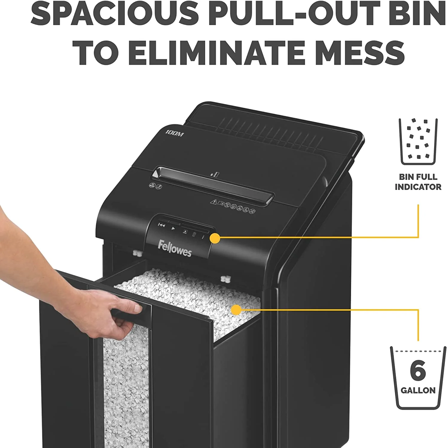 LILIUPENG AutoMax Micro-Cut 100M Commercial Office Auto Feed 2-in-1 Paper Shredder with 100-Sheet Capacity