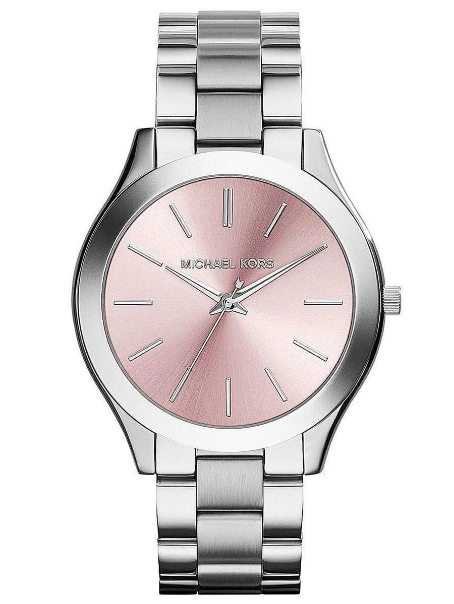 MK3380 Women's Slim Runway Light Pink Dial Stainless Steel Bracelet Watch