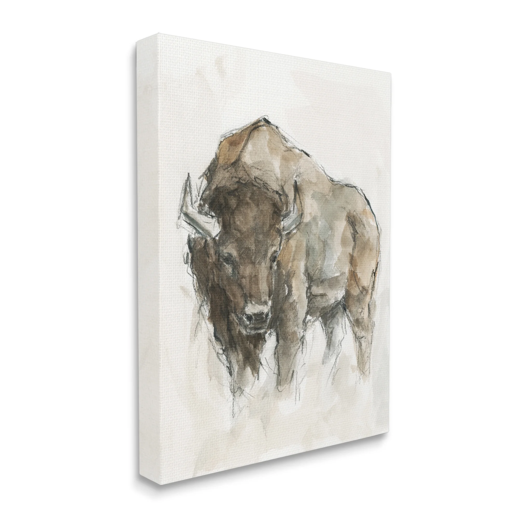Stupell Indtries Western Buffalo Brown Country Animal Canvas Wall Art, 24 x 30, Design by Ethan Harper