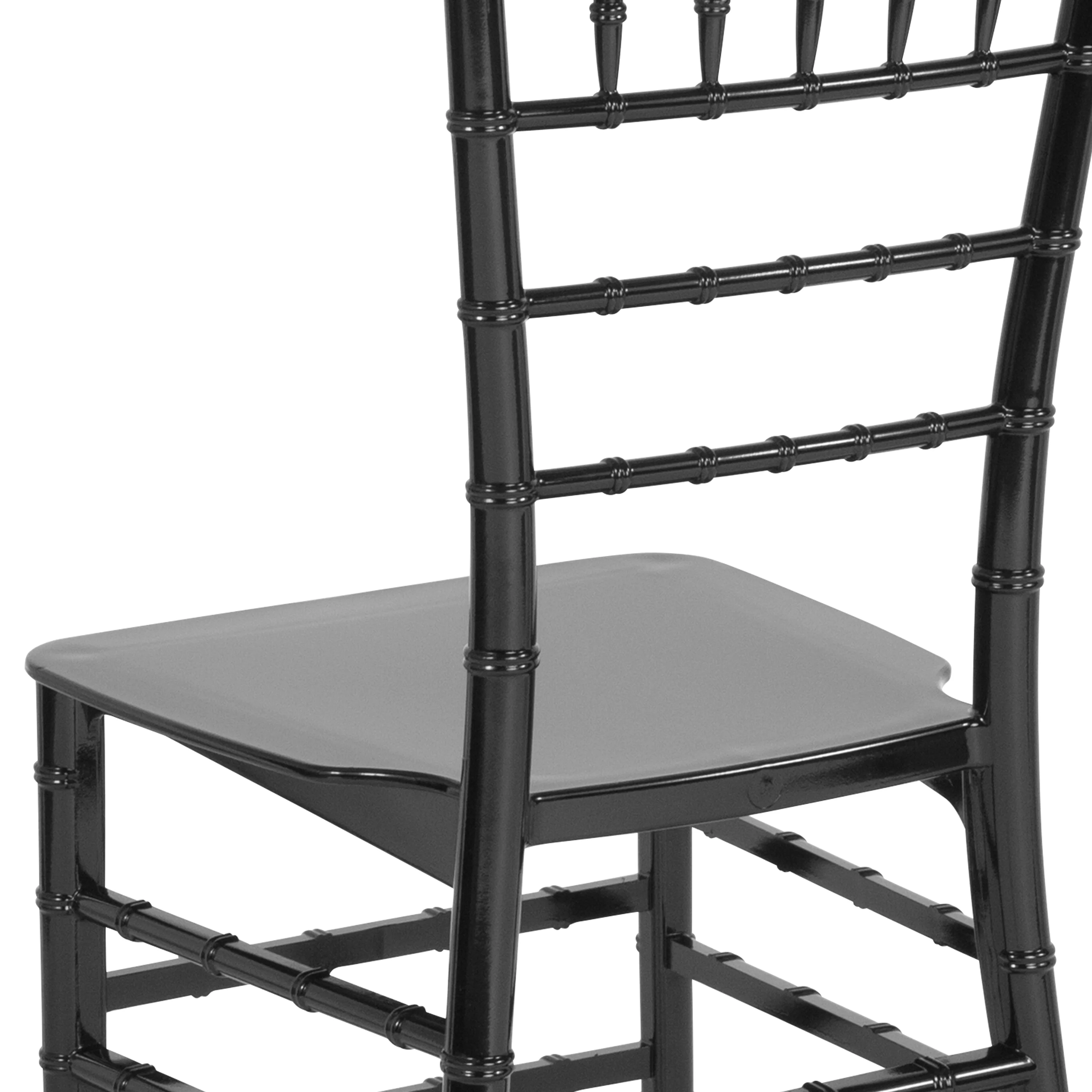 Emma + Oliver Black Stackable Resin Chiavari Chair
