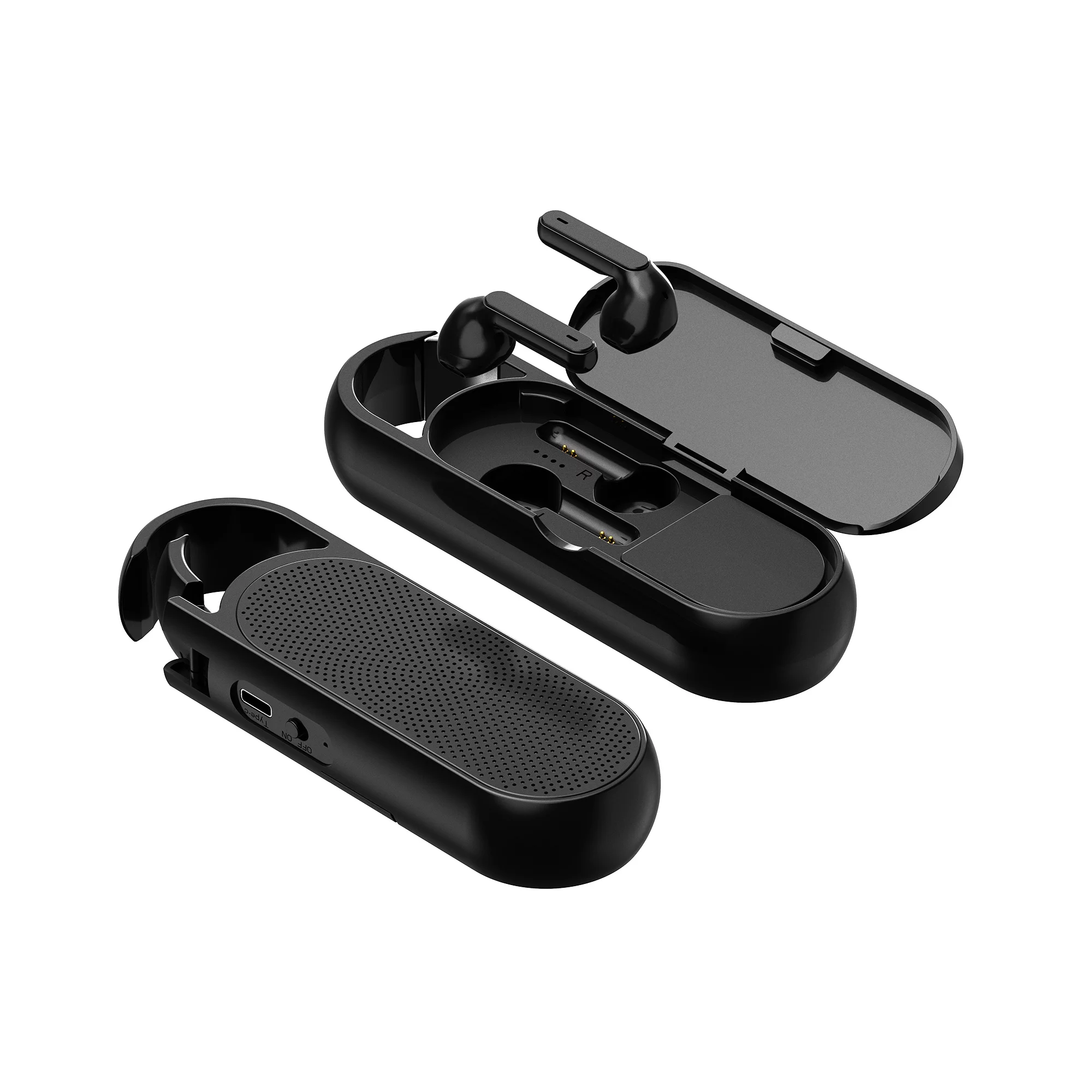 2 in 1 bluetooth speaker earbuds wireless portable Tws earphones super deep bass noise cancellation