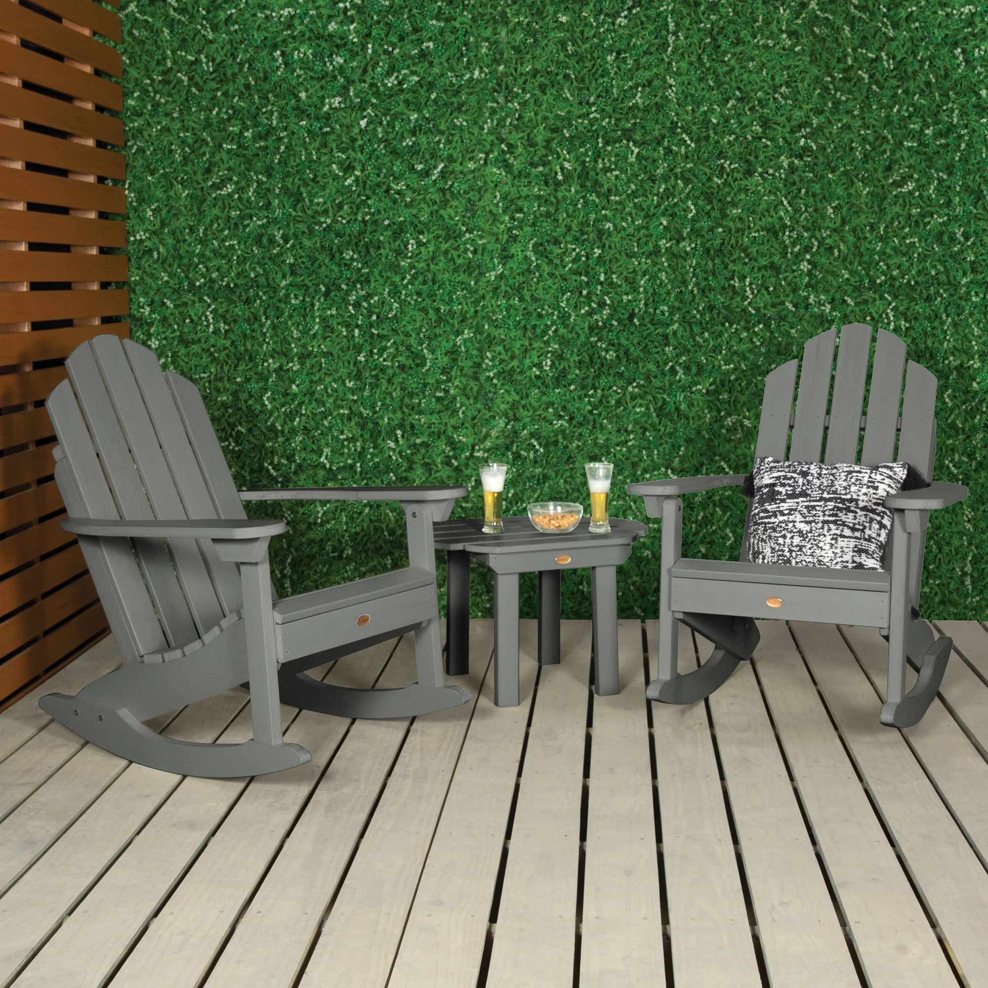 Highwood 3pc Classic Westport Adirondack Rocking Chair with 1 Classic Westport Side Table