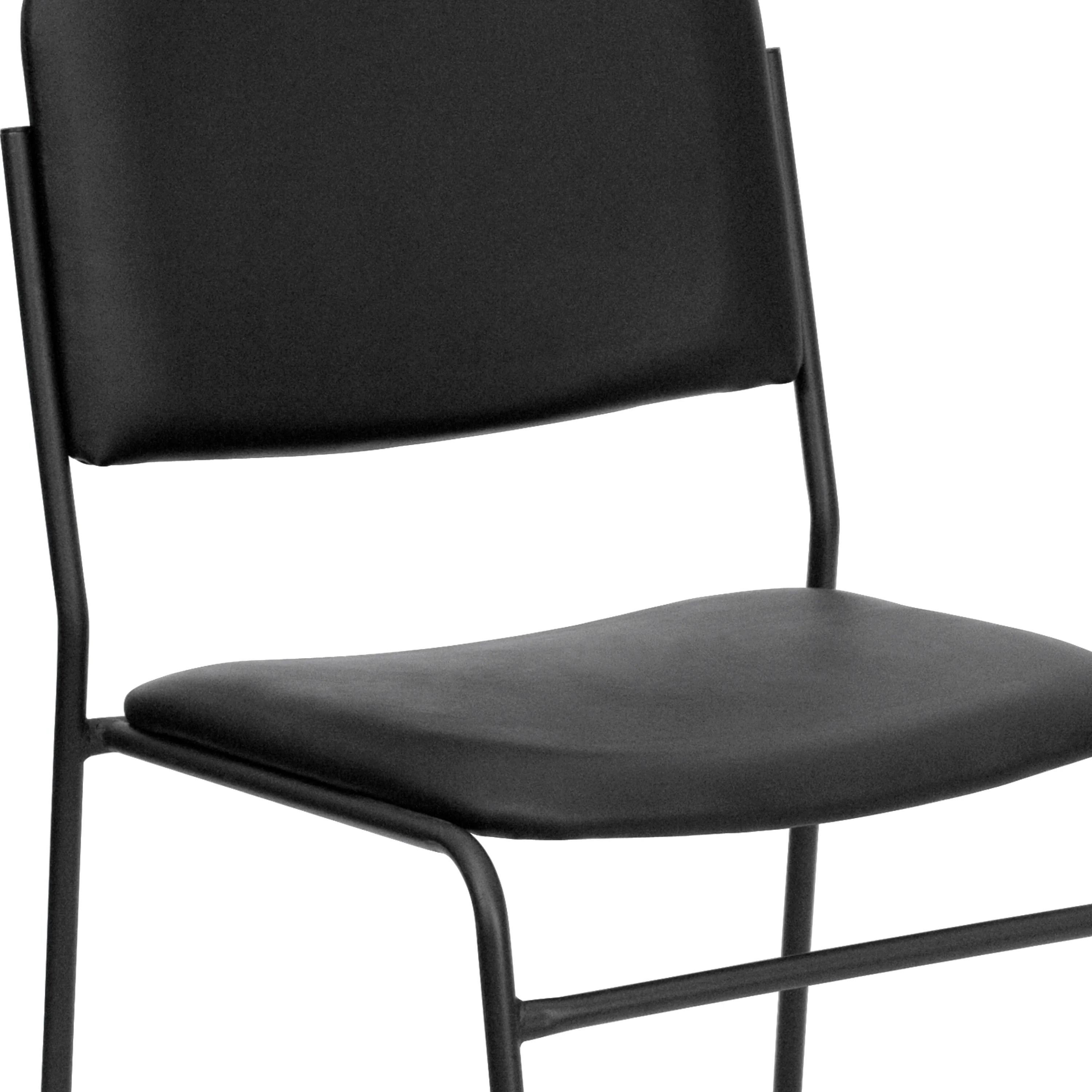 Emma + Oliver 500 lb. Capacity High Density Black Vinyl Stacking Chair