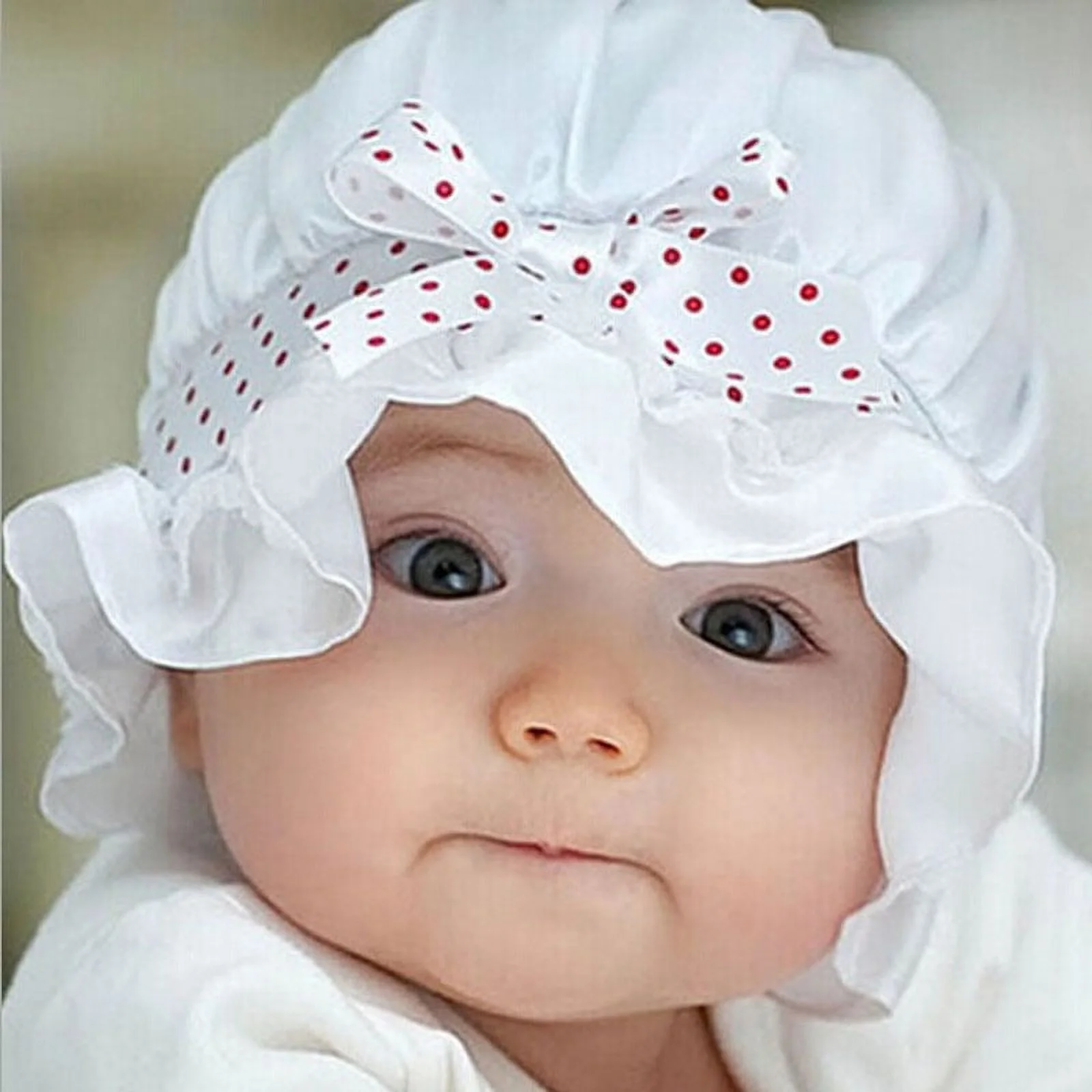 Baby Accessories Baby Hats Newborn Girl Boy Summer Sun Polka Dots Beanie Cap 2-12 Months WH Hat