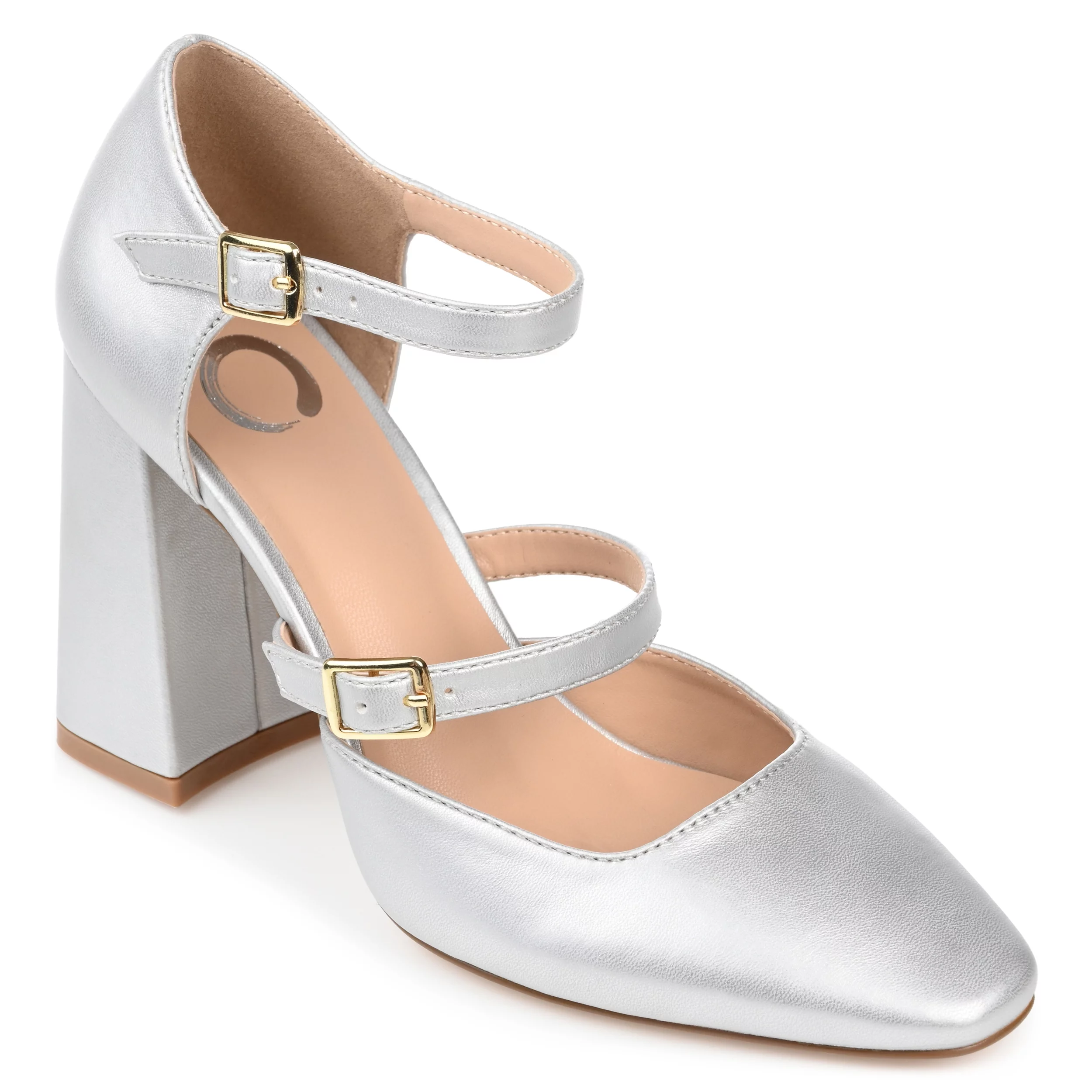 Journee Collection Womens Isadorah Mary Jane Mid Block Heel Square Toe Pumps