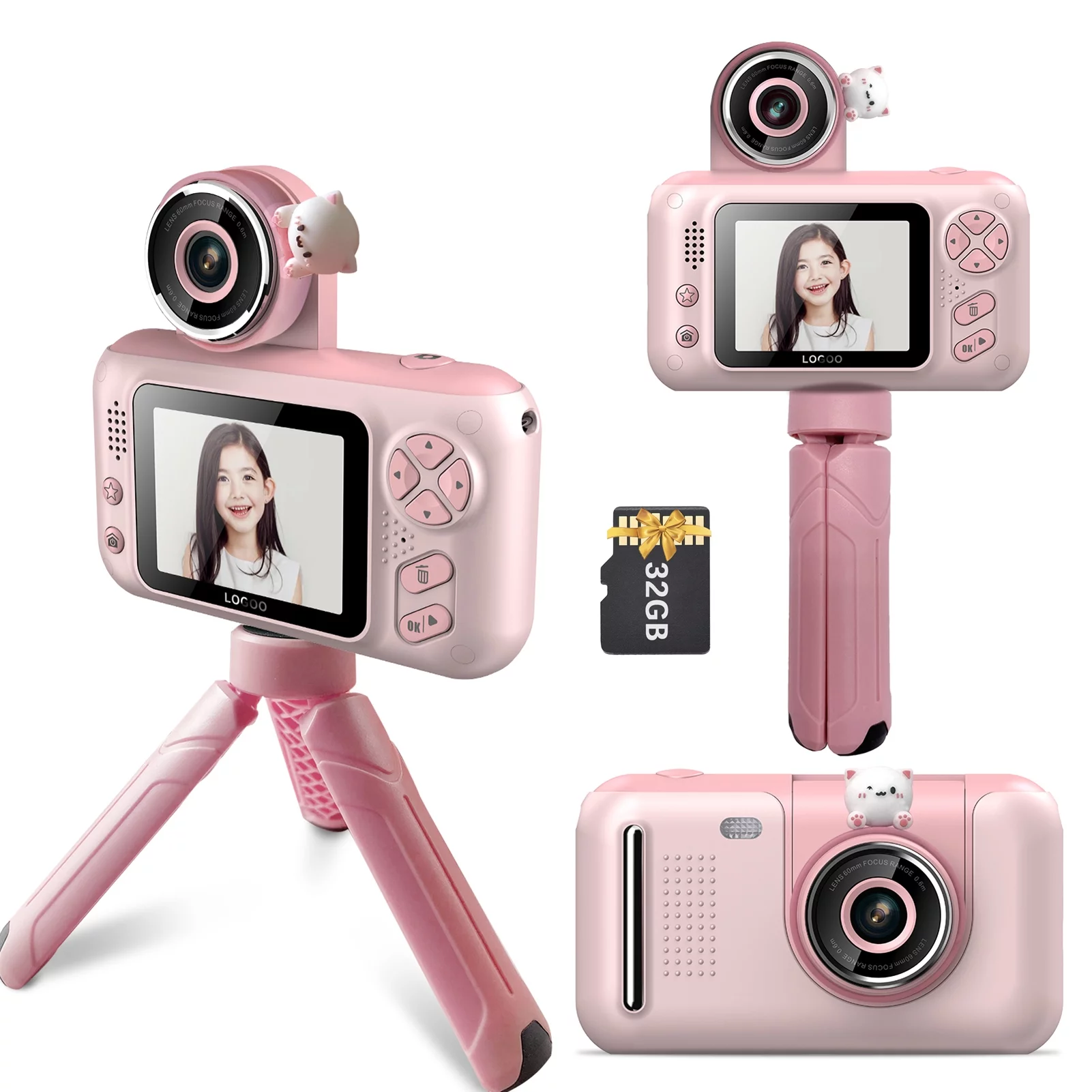 Moobody 1080P Kids Digital Camera Mini Video Camera for Kids 40MP 2.4 Inch IPS Screen 180掳 Rotata