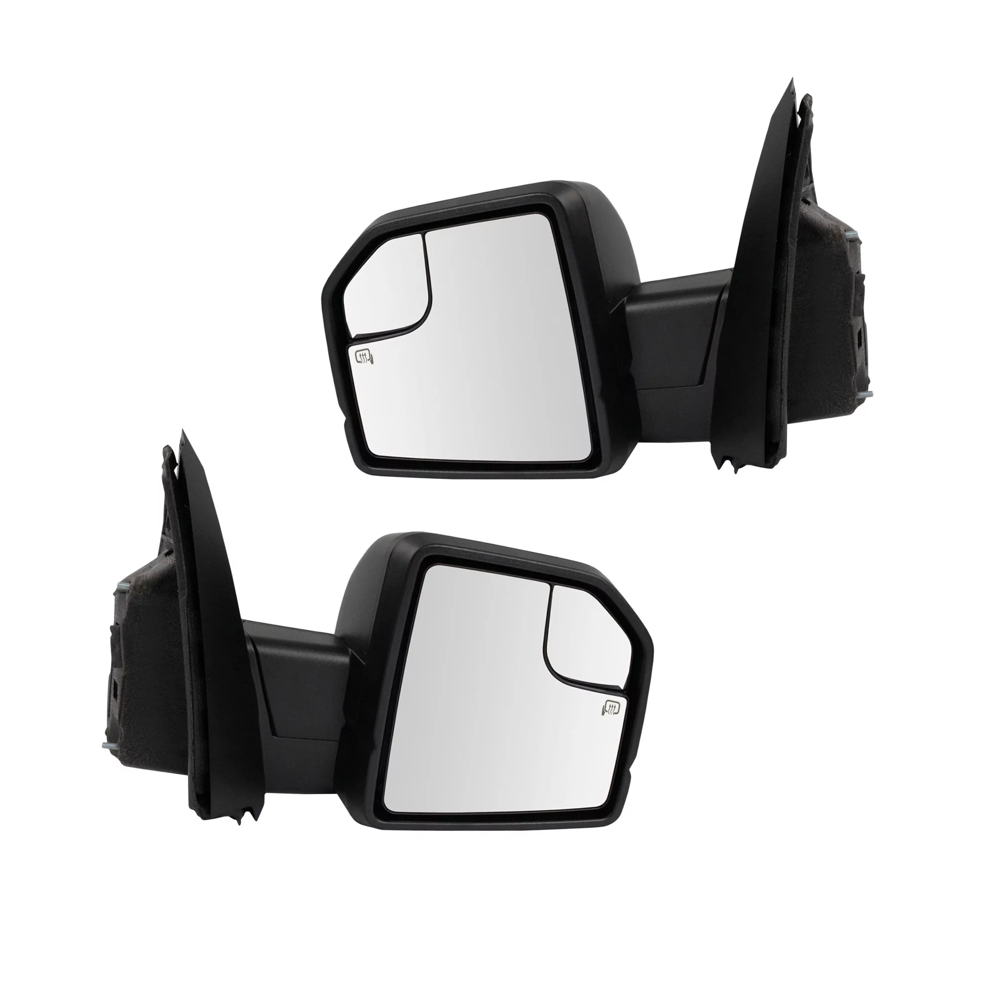 AutoShack Driver and Passenger Mirror Power Manual Folding Heated Textured Black Set of 2 Replacement for 2016-2017 Ford F-150 2.7L 3.5L 5.0L V6 V8 4WD RWD KAPFO1320524PR