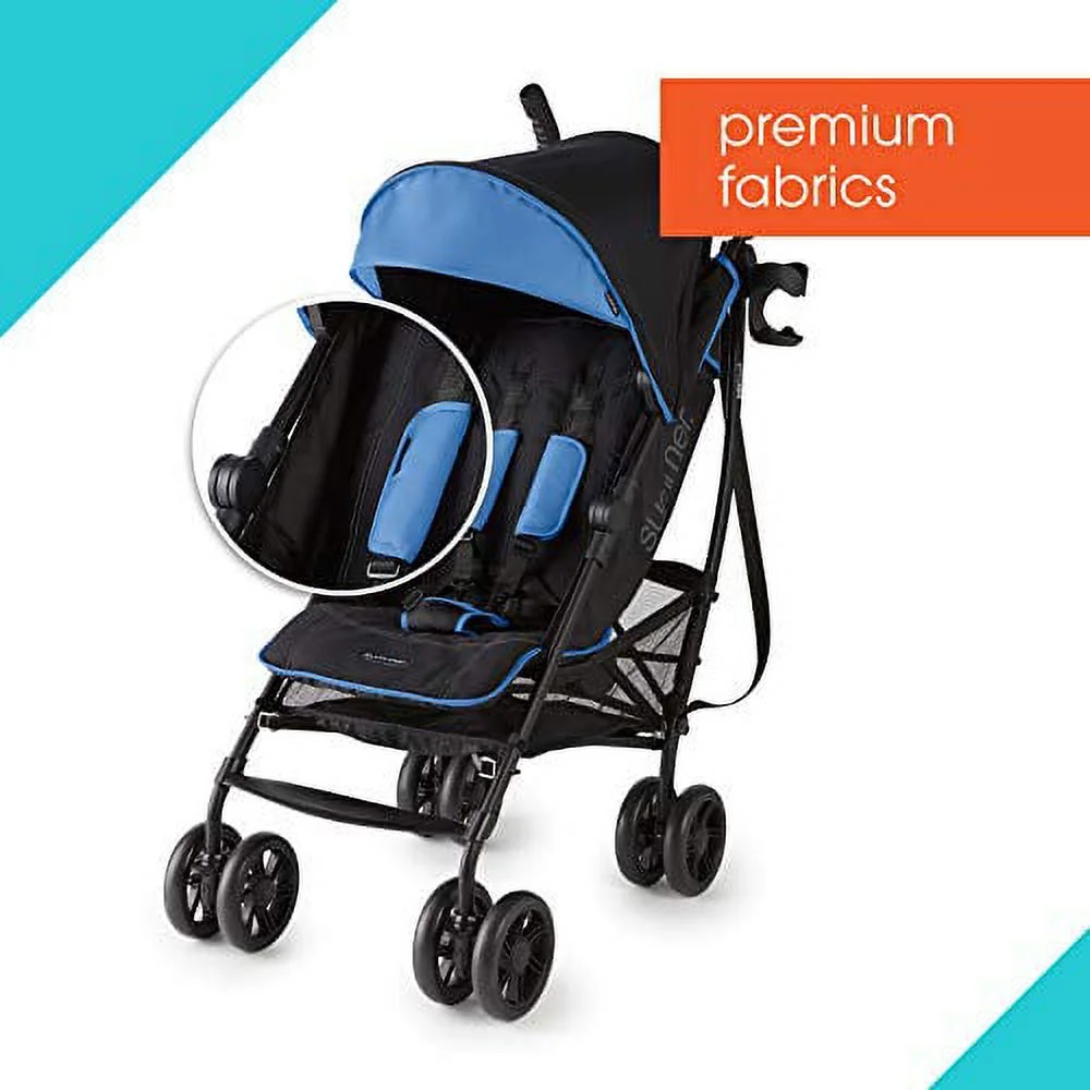 Summer Infant 3Dlite+ Convenience One-Hand Adjustable Stroller Blue/Black