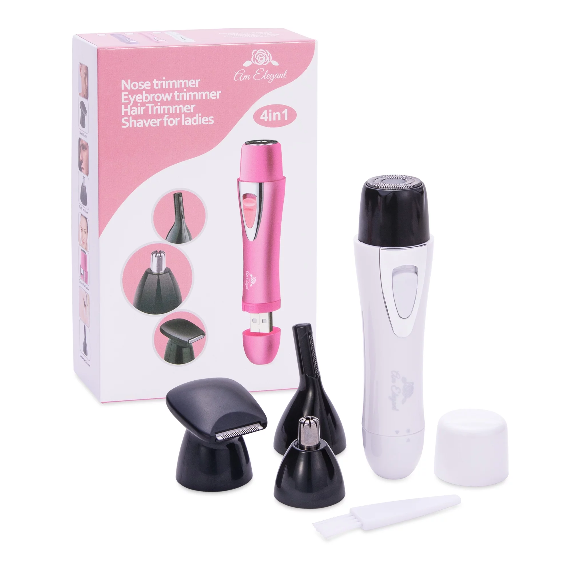 AmElegant Facial Hair Removal for Women Painless Mustache Nose Eyebrow Trimmer Female 4.7