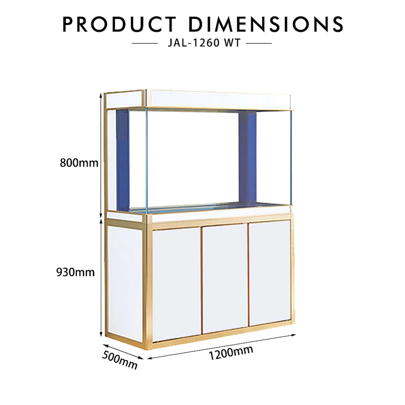 Aqua Dream 135 Gallon Tempered Glass All-in-one Aquarium White and Gold