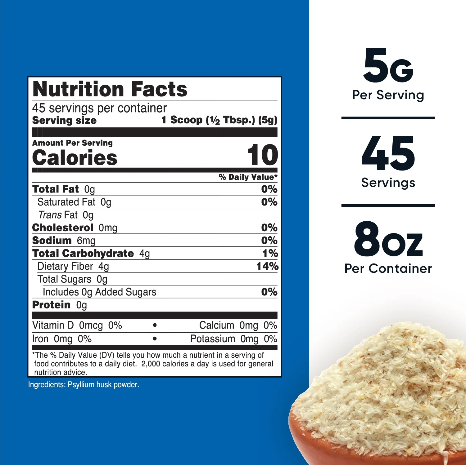 Nutricost Psyllium Whole Husk Powder (8oz) - Gluten Free & Non-GMO Supplement