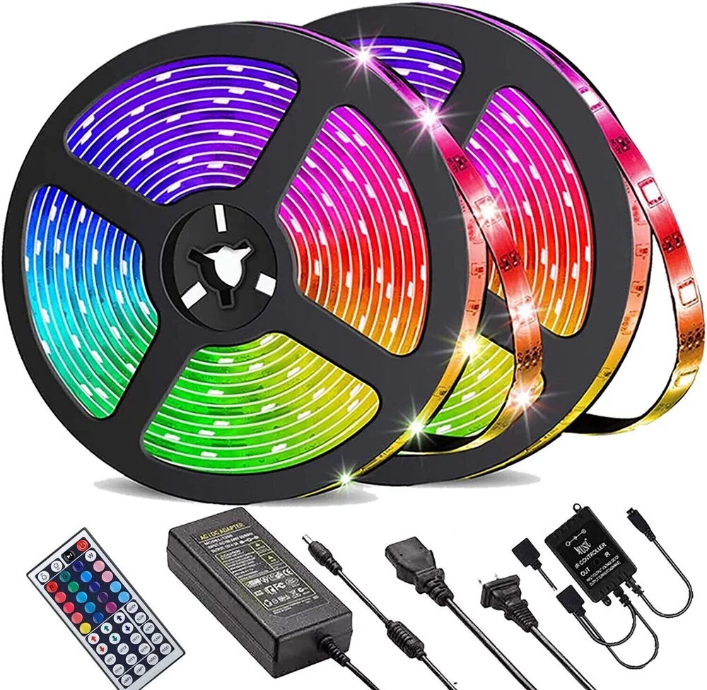 New LED Strip Lights 100ft Music Sync Bluetooth 5050 RGB Room Light with Remote