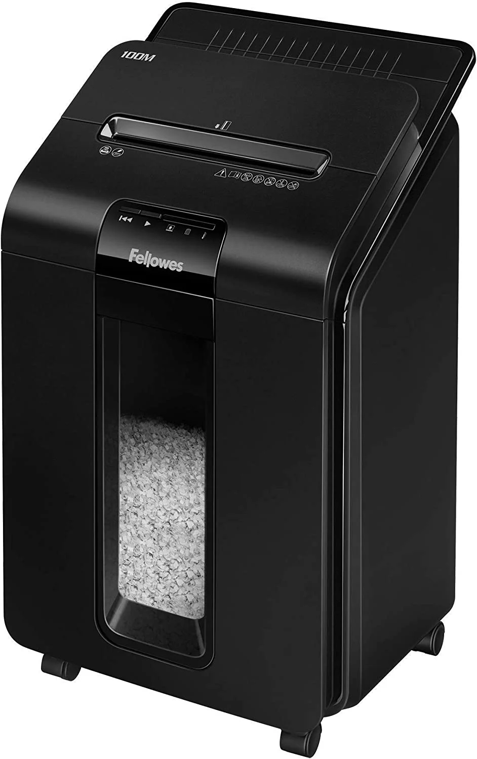 LILIUPENG AutoMax Micro-Cut 100M Commercial Office Auto Feed 2-in-1 Paper Shredder with 100-Sheet Capacity