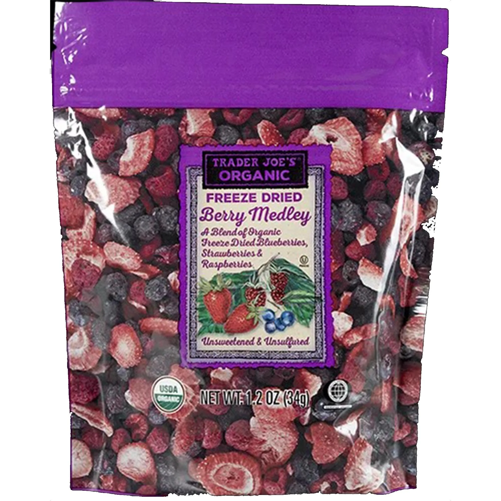 1 Pack of Trader Joe’s - Organic Freeze Dried Berry Medley | (1.2 Oz) a Pack | Buy from RADYAN