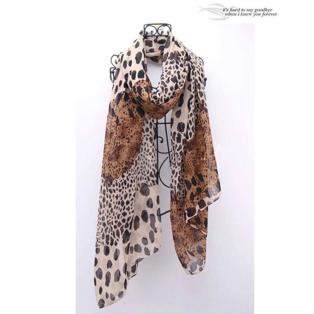 Women's Leopard Print Little Silk Scarf Hair Tie Band Neckerchief Multi-Purpose Teal Shawls And Wraps