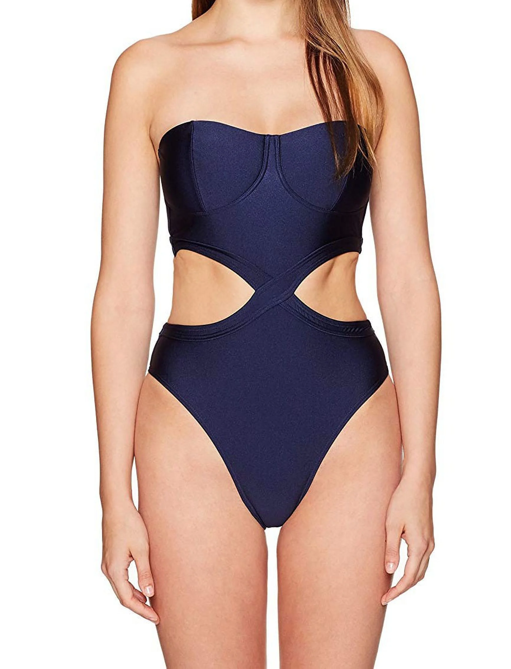 MINKPINK Women's Lucky Strapless One Piece Swimsuit, Blue, Medium