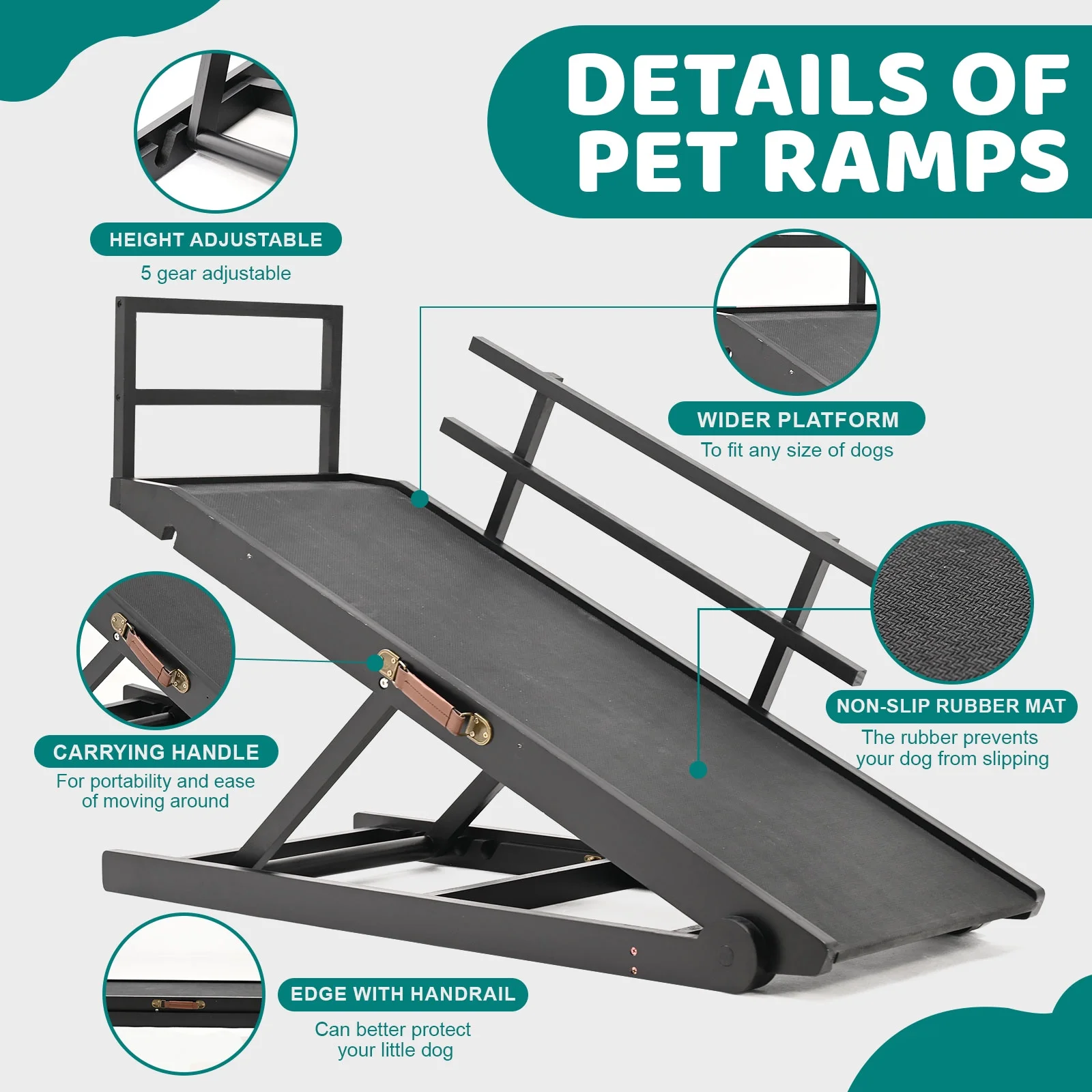 FICISOG Dog Ramp for Car, 16