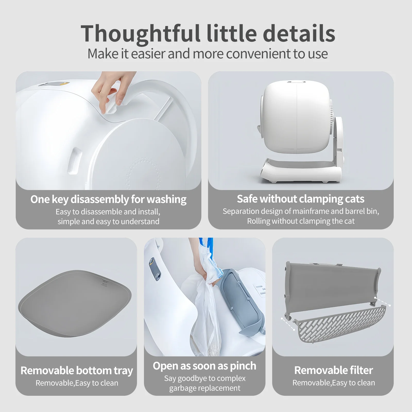 XCLOUD Smart Cat Litter Box, Self-Cleaning Cat litter Box, xSecure/Odor Removal/APP Control, 65L