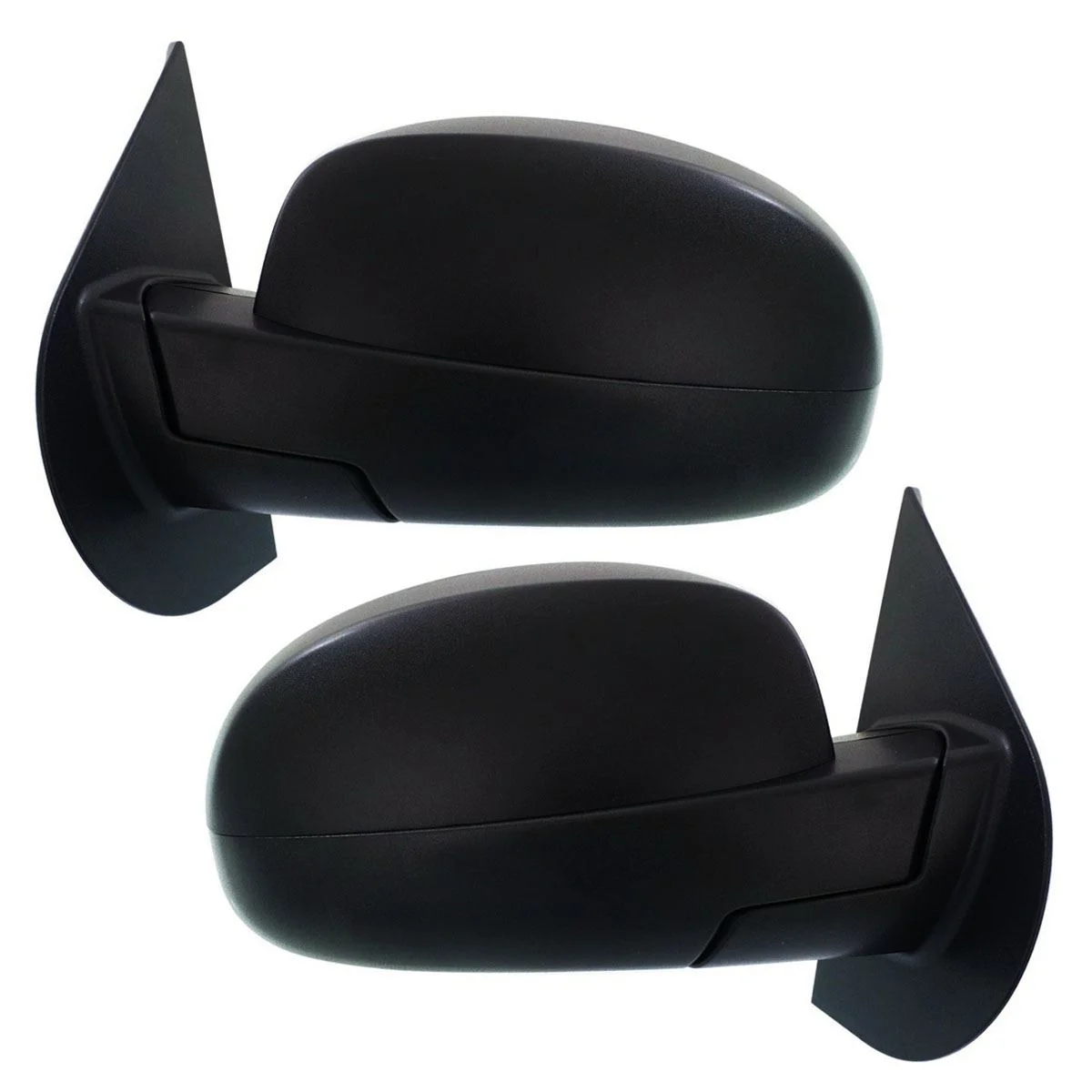 AutoShack Driver and Passenger Mirrors Manual Folding Textured Black Set of 2 Replacement for 2007-2013 Chevrolet Silverado 1500 4.3L 4.8L 5.3L 6.0L 6.2L V8 4WD RWD KAPGM1320332PR