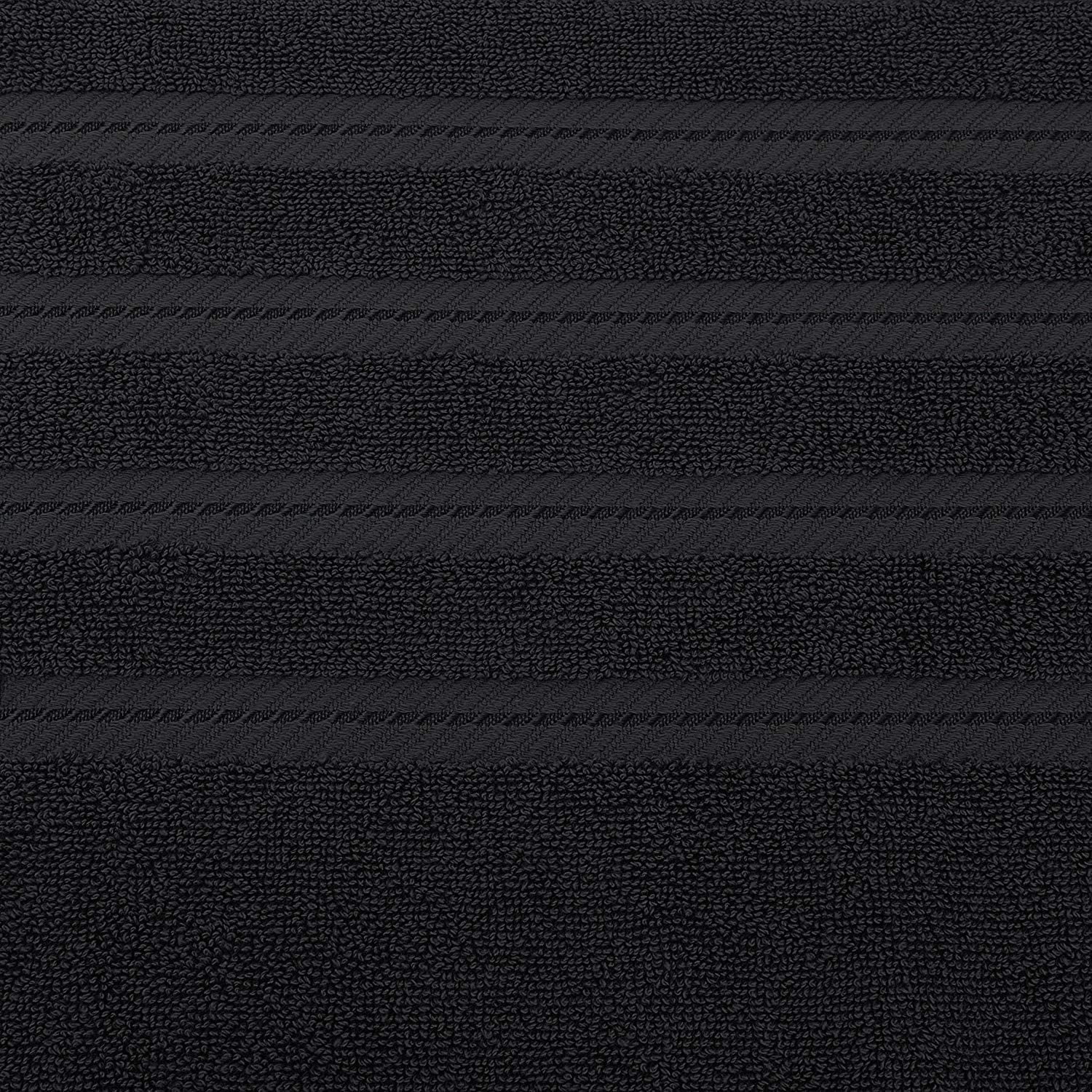 American Soft Linen 6-Piece 100% Turkish Genuine Cotton Premium & Luxury Towel Set for Bathroom & Kitchen, 2 Bath Towels, 2 Hand Towels & 2 Washcloths [Worth $72.95] - Coal Black