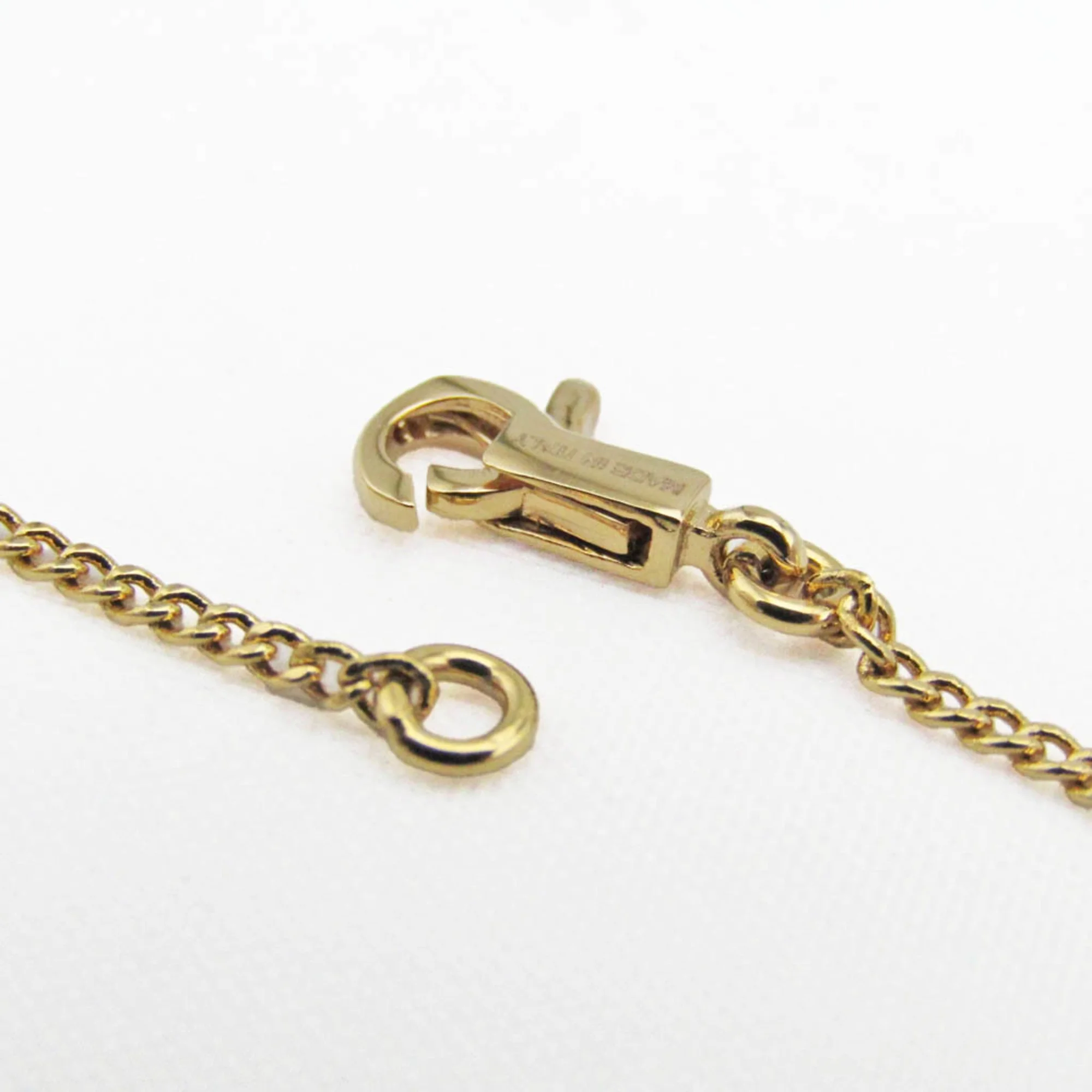 Pre-Owned Celine Alphabet 46B0 6BRA Metal No Stone Charm Bracelet Gold (Good)