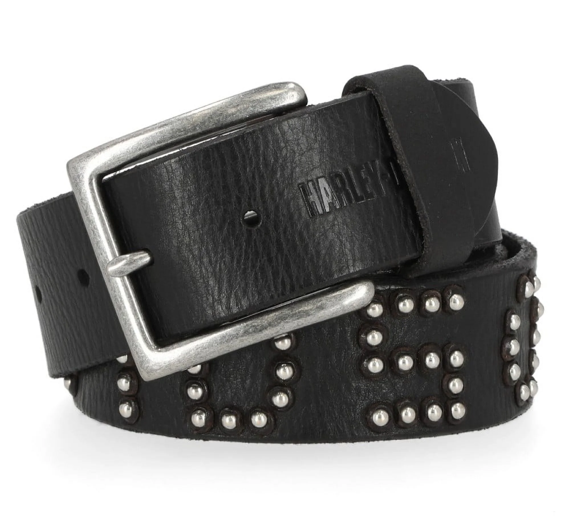 Harley-Davidson Women's Heat Embossed Logo Genuine Leather Belt - Black (L), Harley Davidson